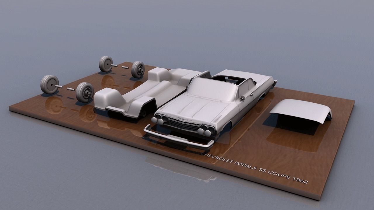Chevy Impala SS Coupe 1962 3D print model_1