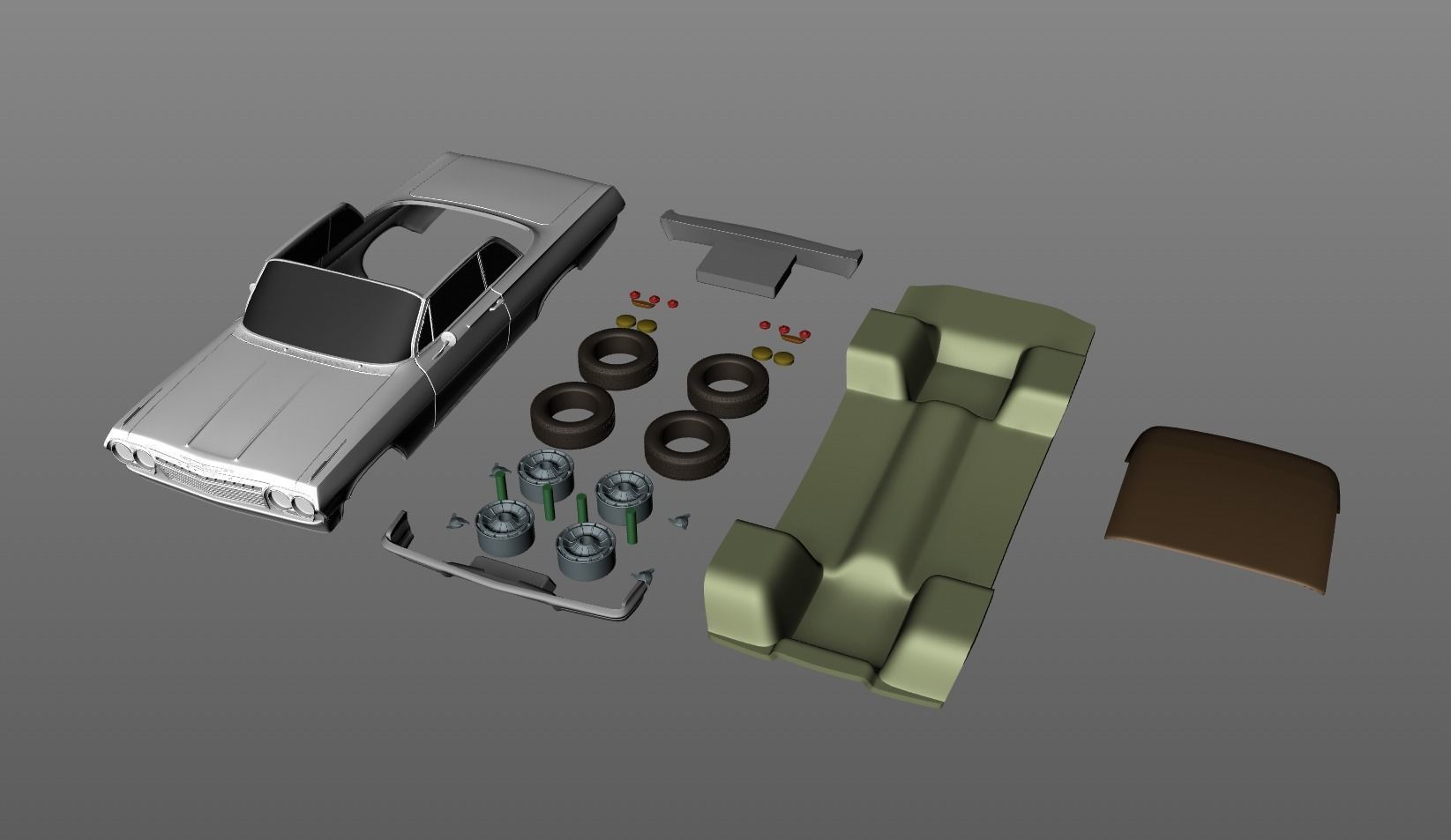 Chevy Impala SS Coupe 1962 3D print model_5