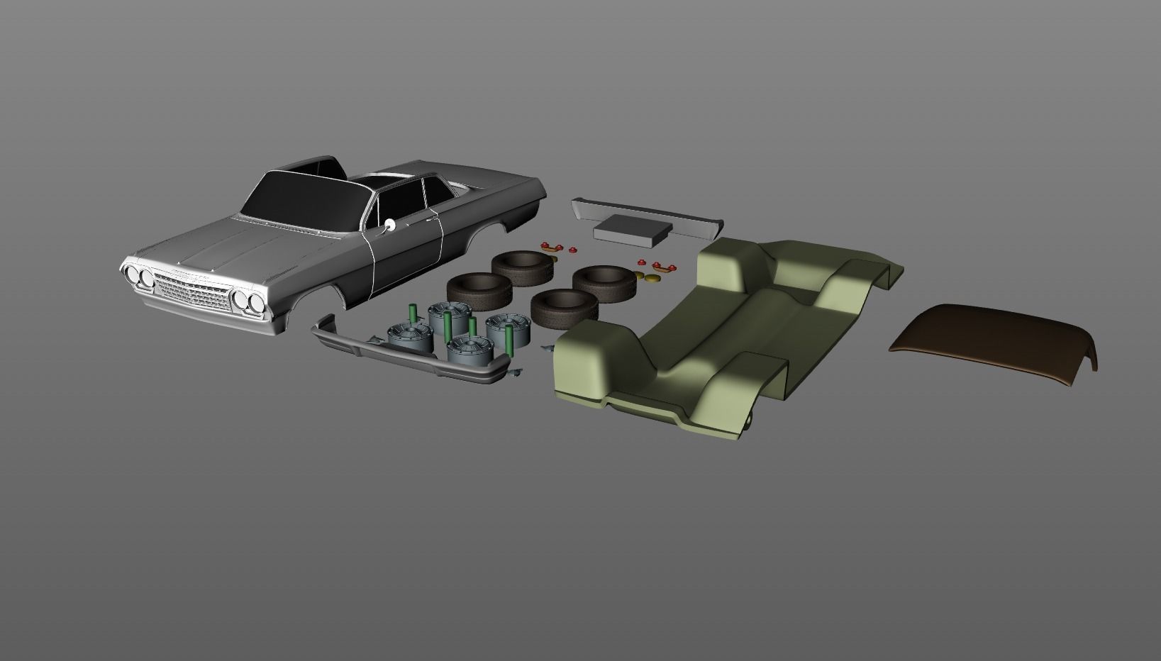 Chevy Impala SS Coupe 1962 3D print model_6