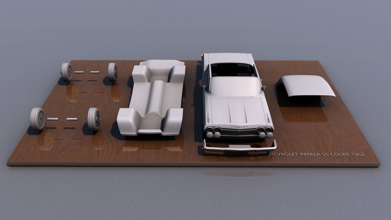 Chevy Impala SS Coupe 1962 3D print model_3