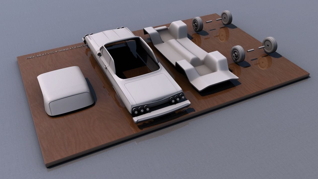 Chevy Impala SS Coupe 1962 3D print model_4