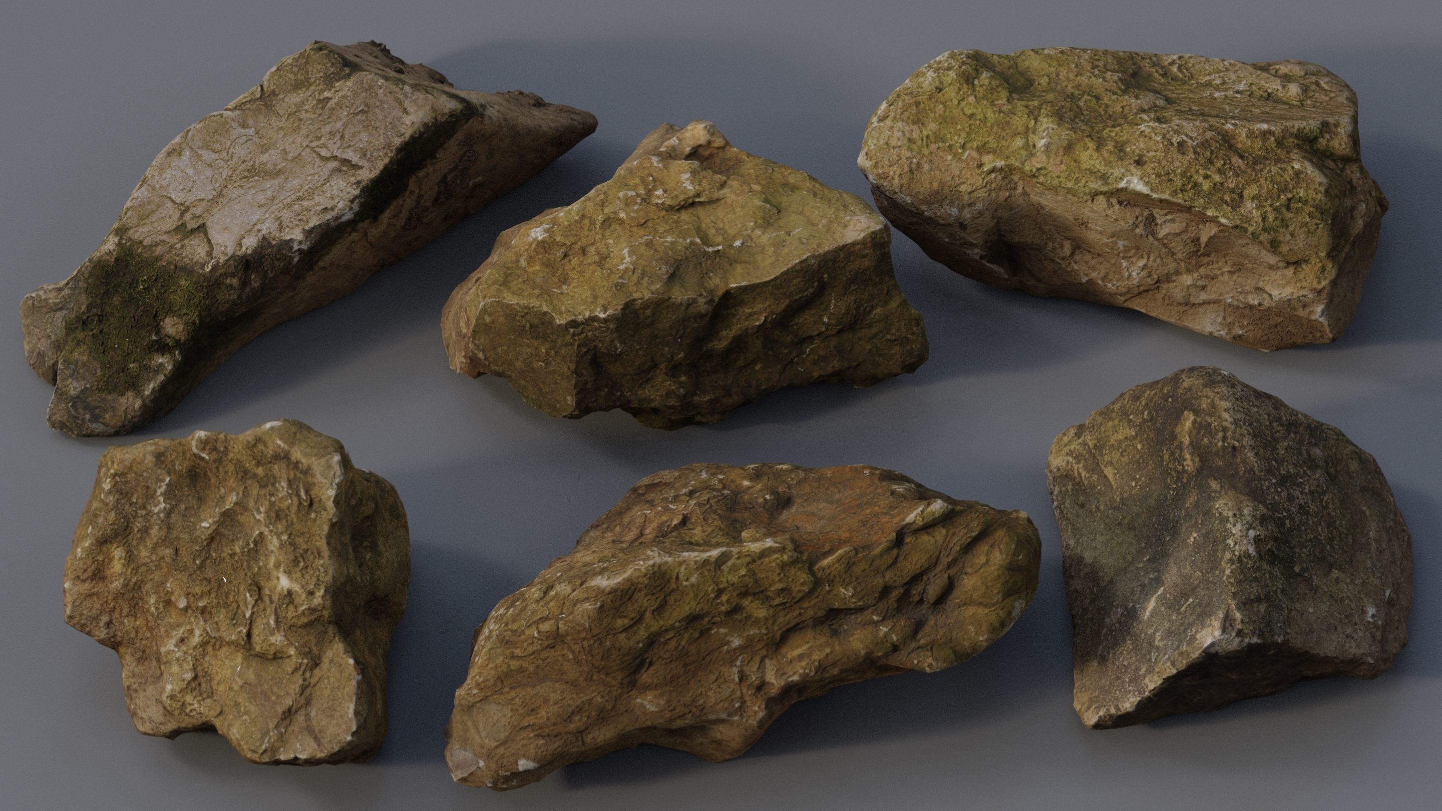 Rock Pack Vol 1-3 Photoscanned Rocks 21 Total Low-poly 3D model_1