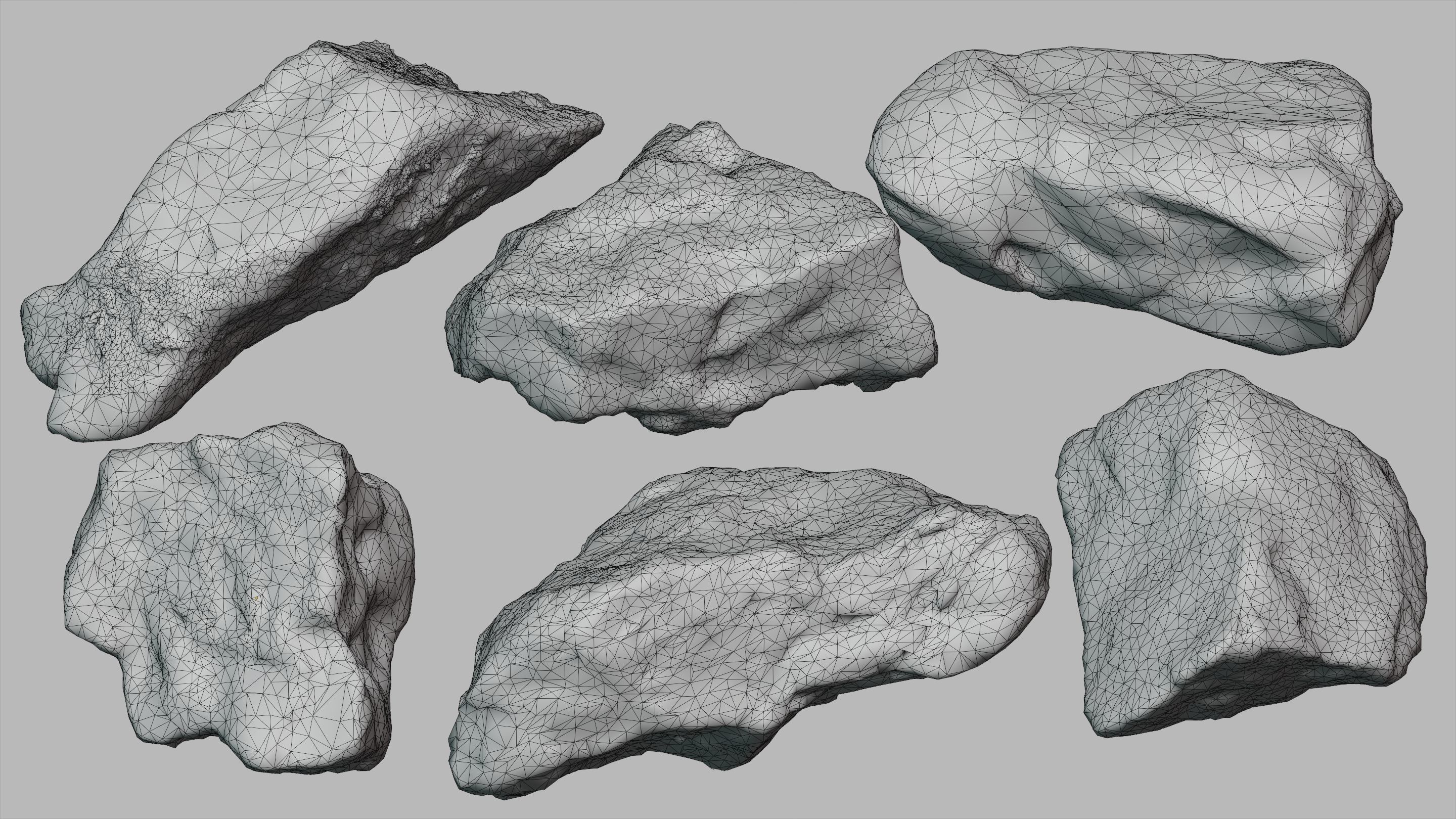 Rock Pack Vol 1-3 Photoscanned Rocks 21 Total Low-poly 3D model_2