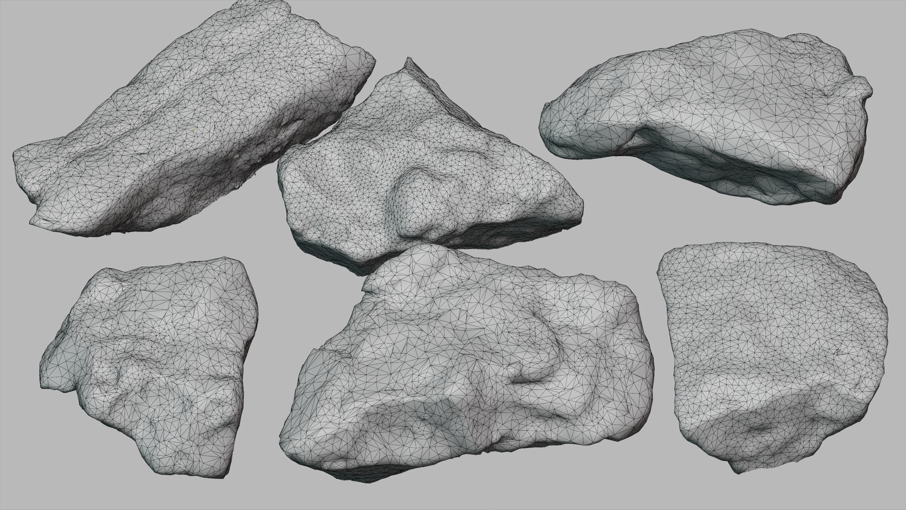 Rock Pack Vol 1-3 Photoscanned Rocks 21 Total Low-poly 3D model_4