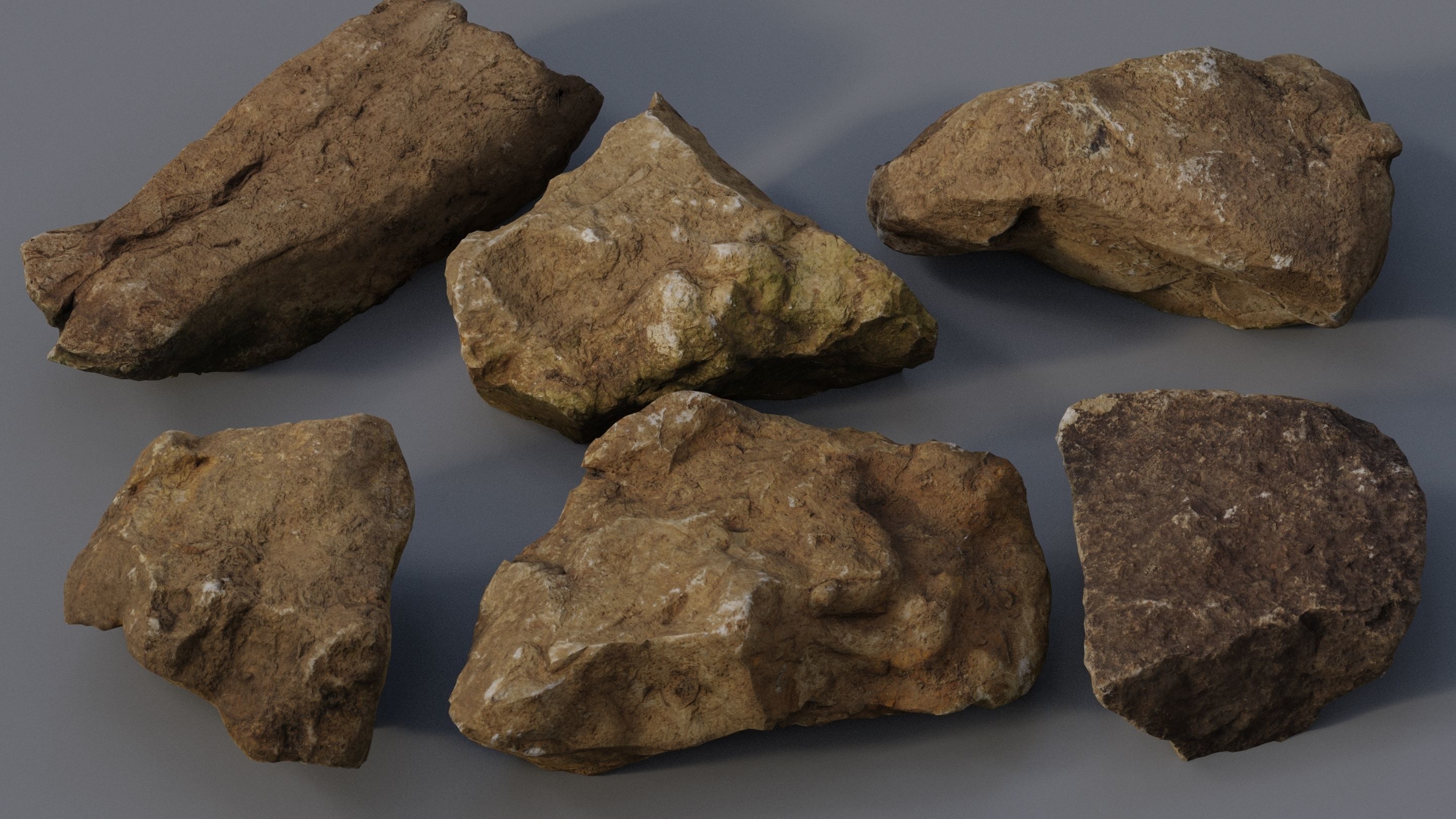 Rock Pack Vol 1-3 Photoscanned Rocks 21 Total Low-poly 3D model_3