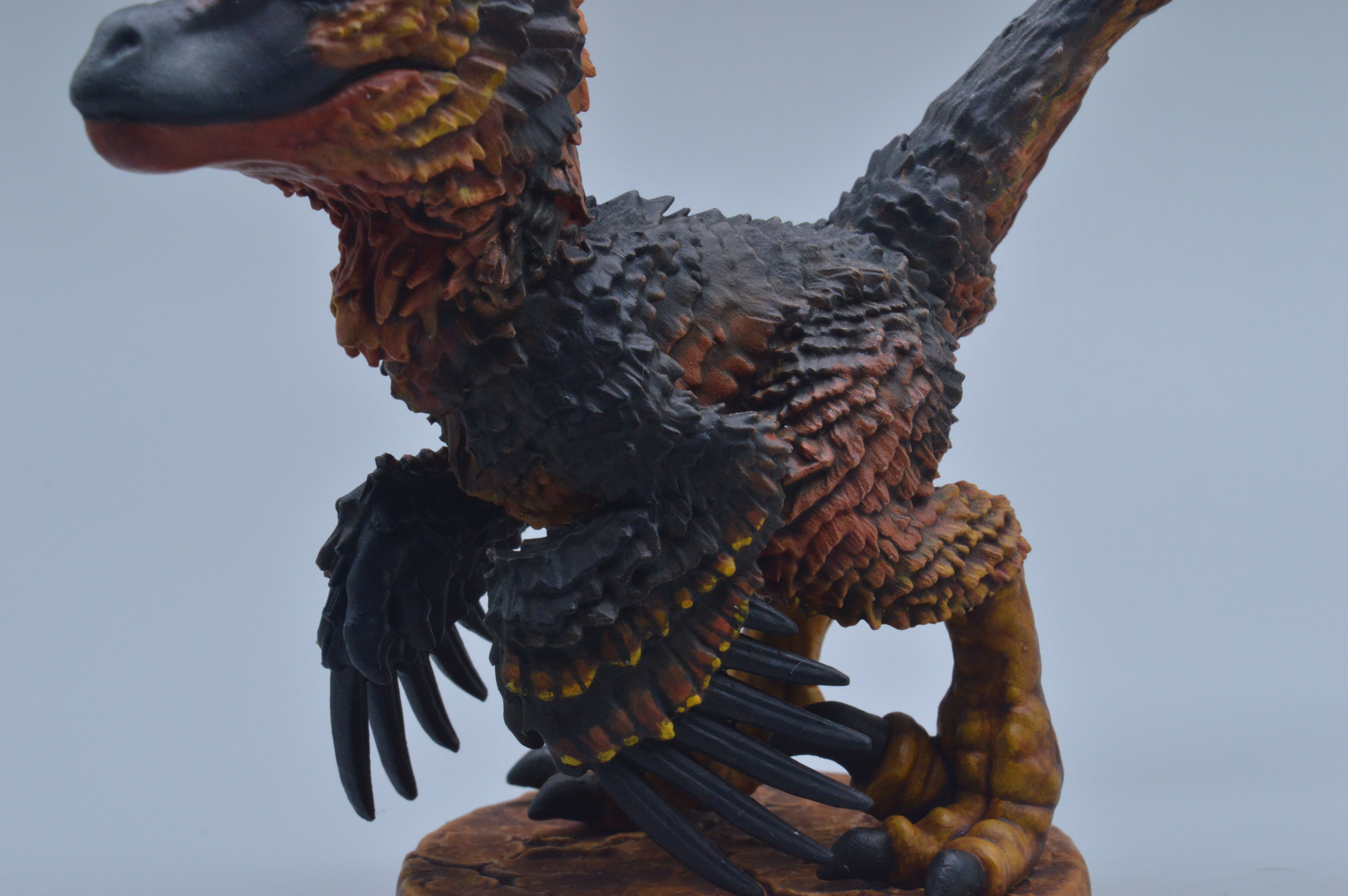 Chibi feathered velociraptor STL for printing 3D model_9