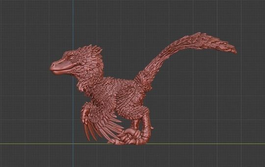 Chibi feathered velociraptor STL for printing 3D model_13