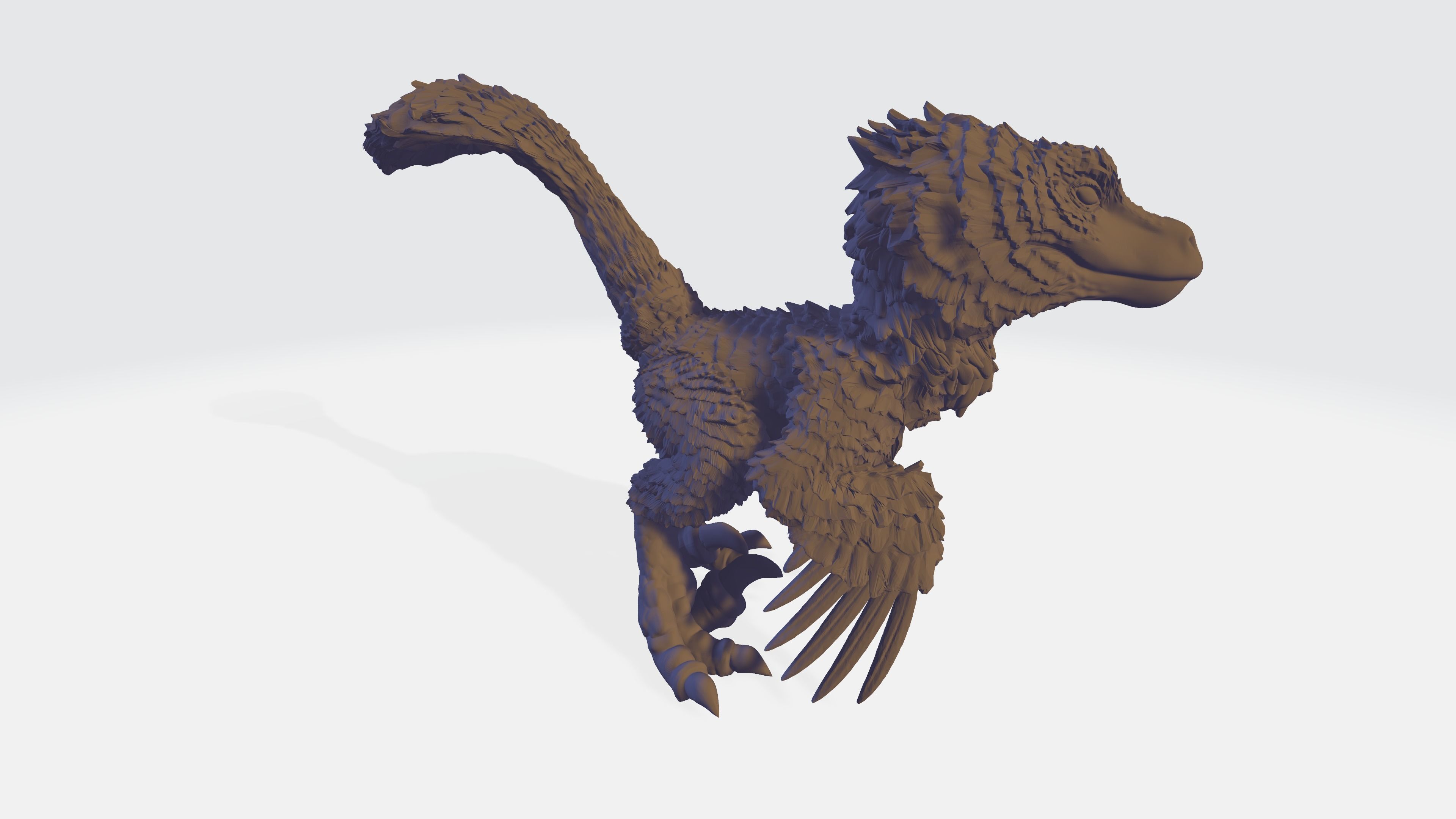 Chibi feathered velociraptor STL for printing 3D model_15