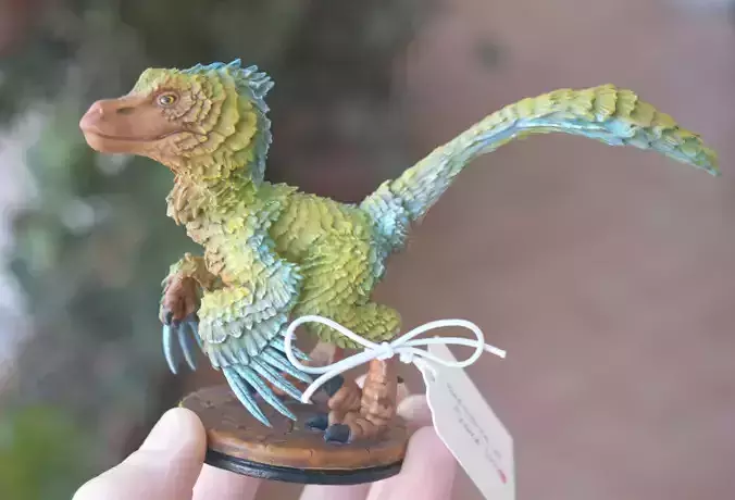 Chibi feathered velociraptor STL for printing