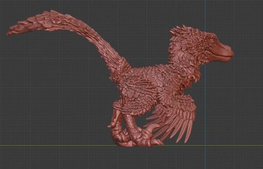 Chibi feathered velociraptor STL for printing 3D model_12