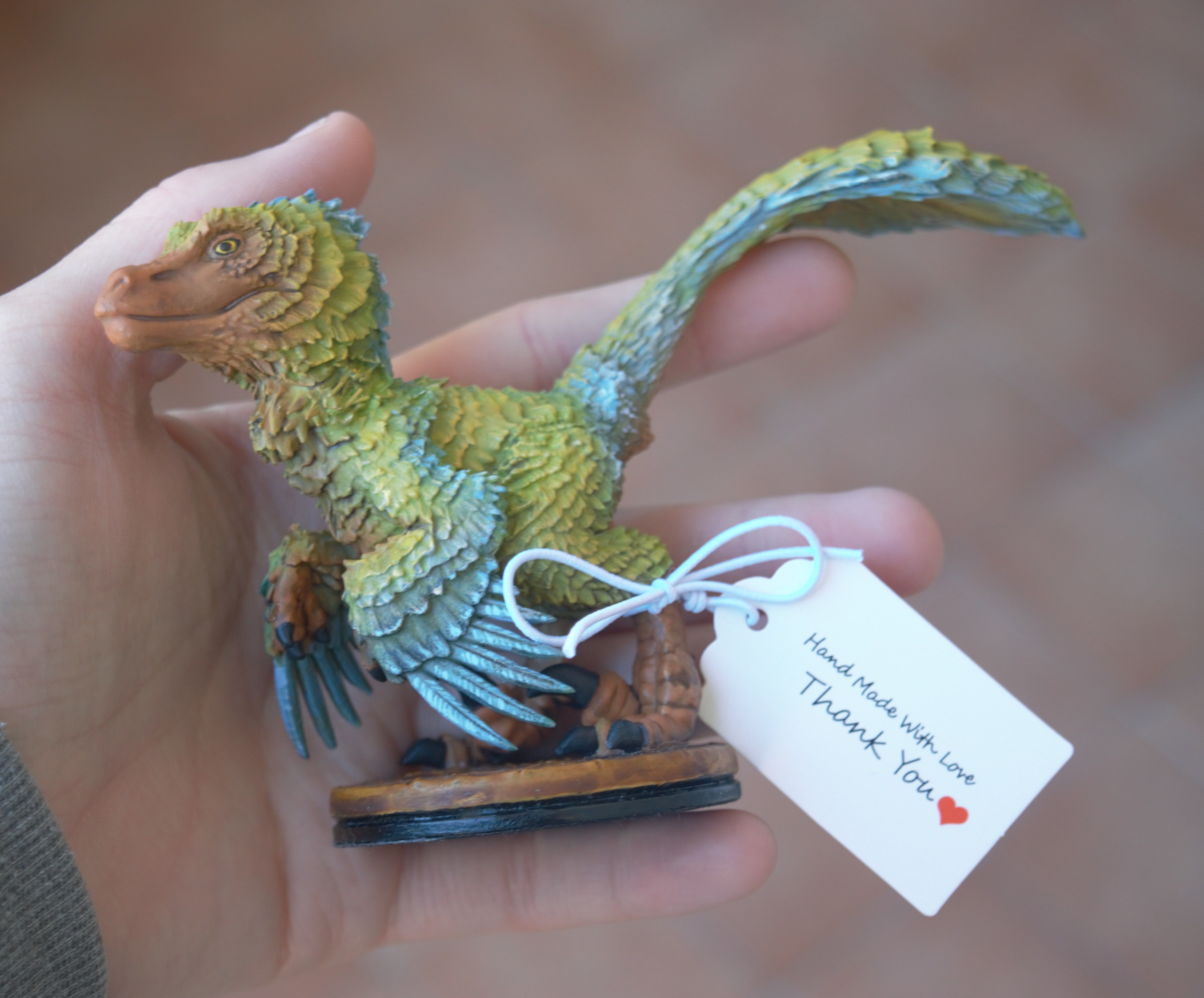 Chibi feathered velociraptor STL for printing 3D model_1