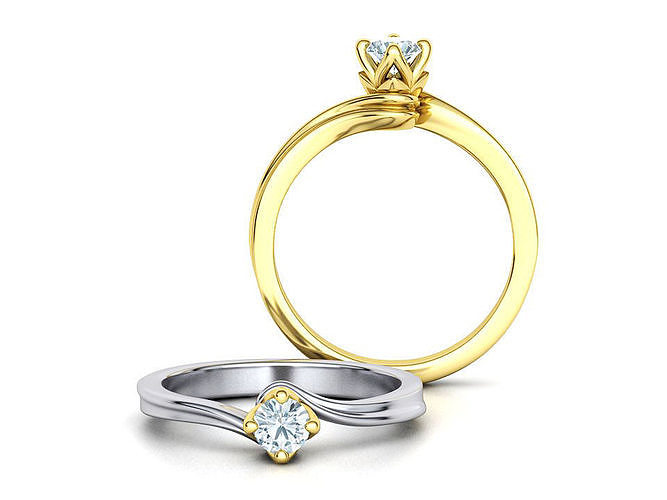 Paradise Solitaire Ring Four-Prong Setting 4mm Stone 3dmodel 3D print model