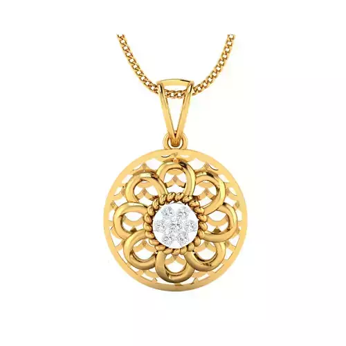 pendant-1043 rose gold pendant with diamond in center
