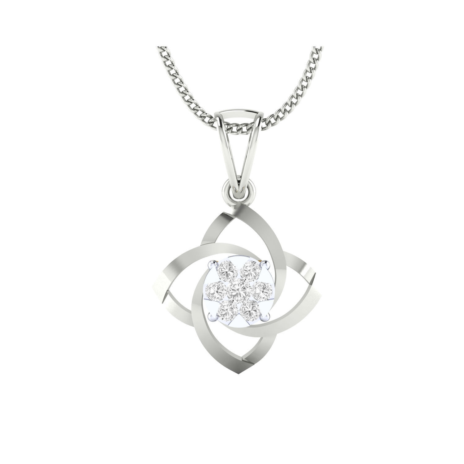 pendant-1041 rose gold pendant with diamond 3D print model_6