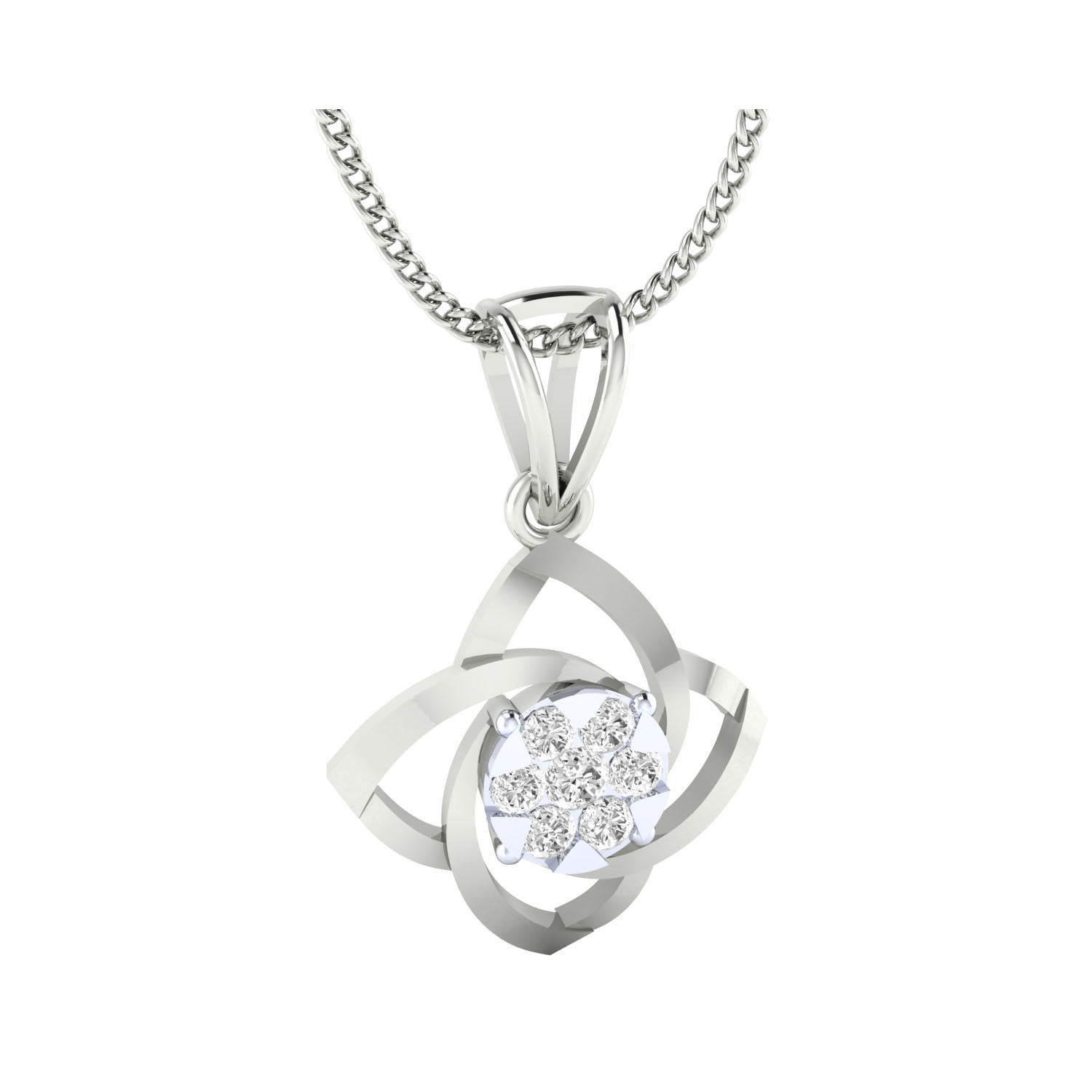 pendant-1041 rose gold pendant with diamond 3D print model_5