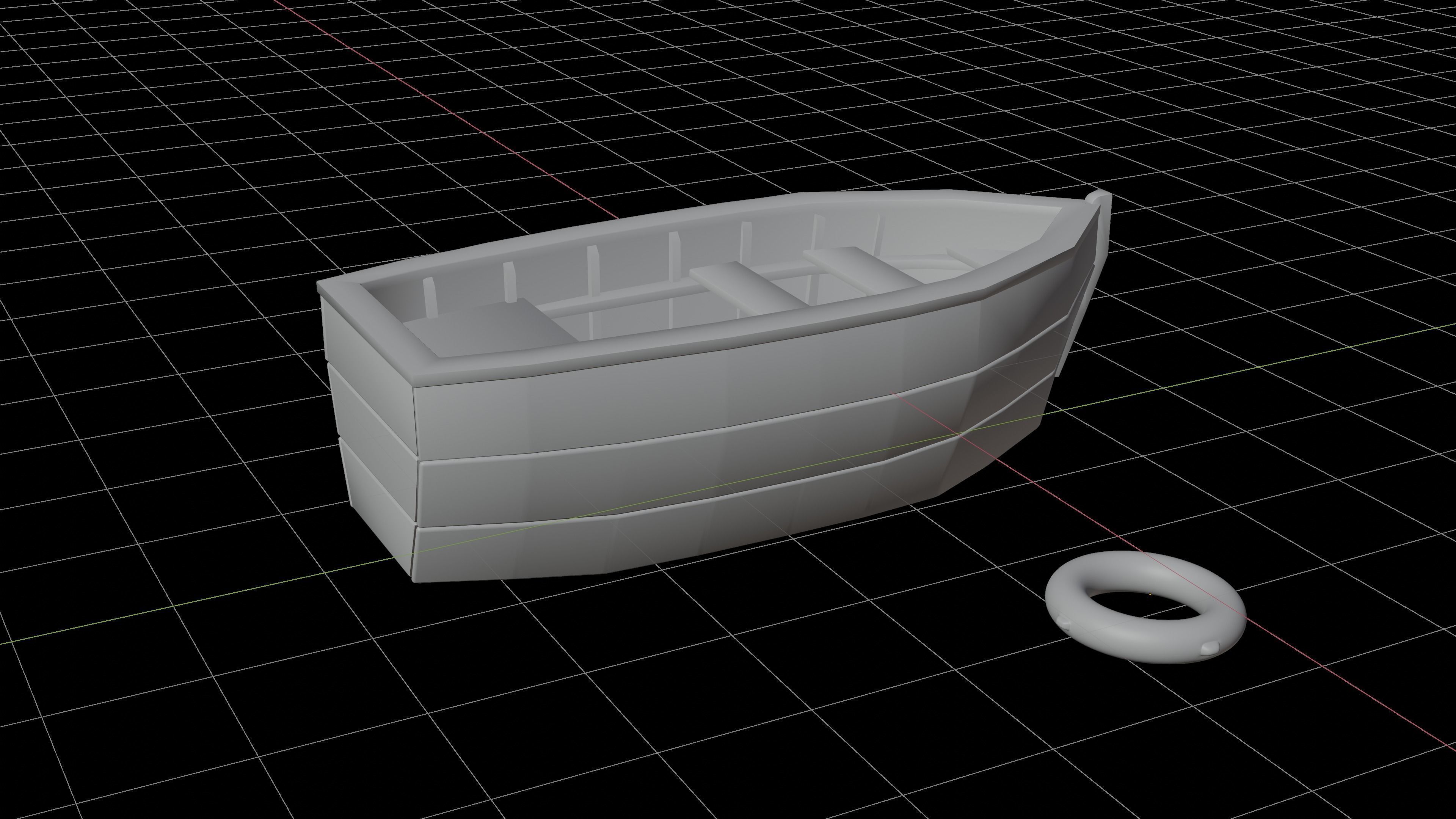 Cartoon boat Free low-poly 3D model_7
