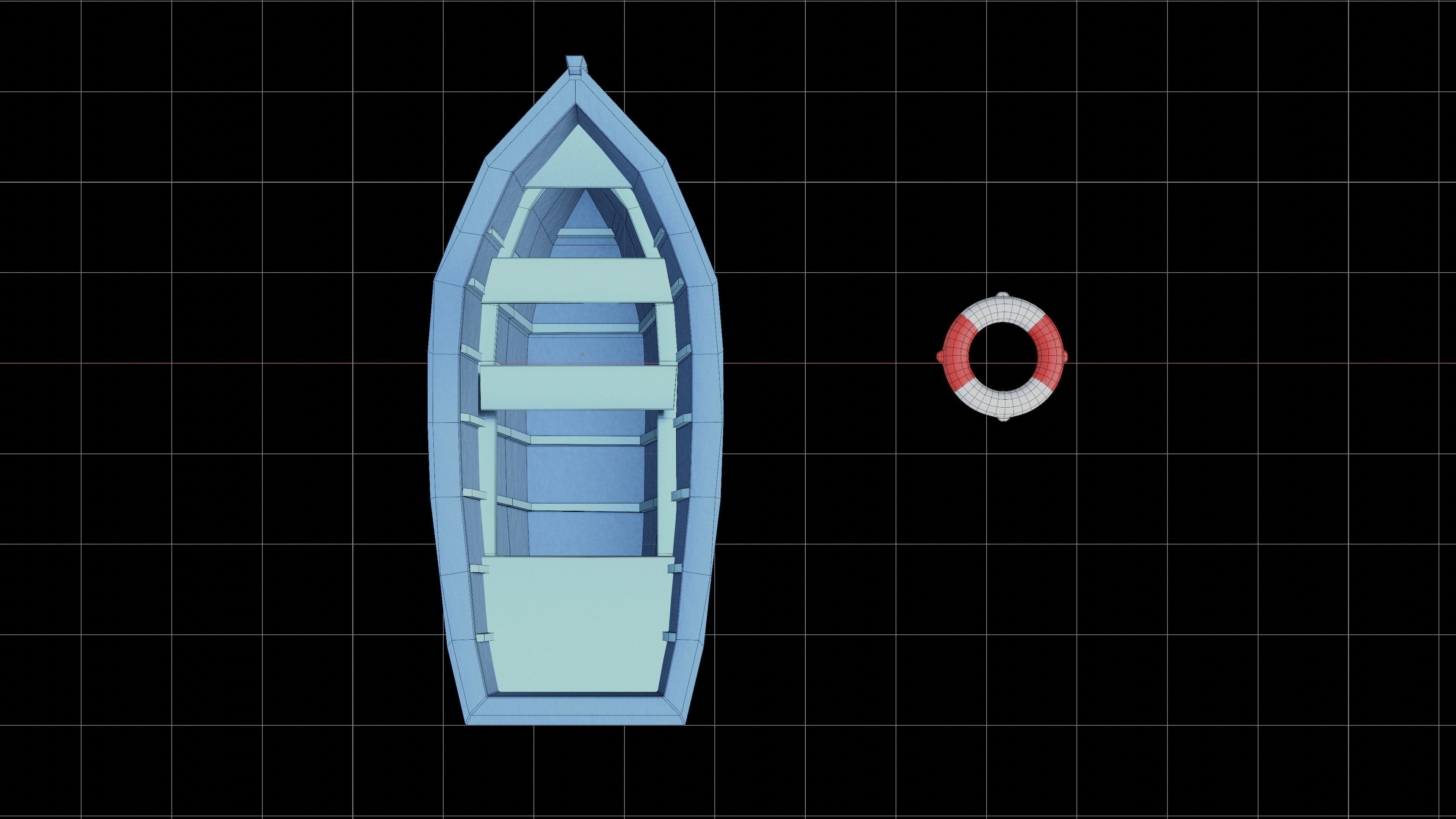 Cartoon boat Free low-poly 3D model_4