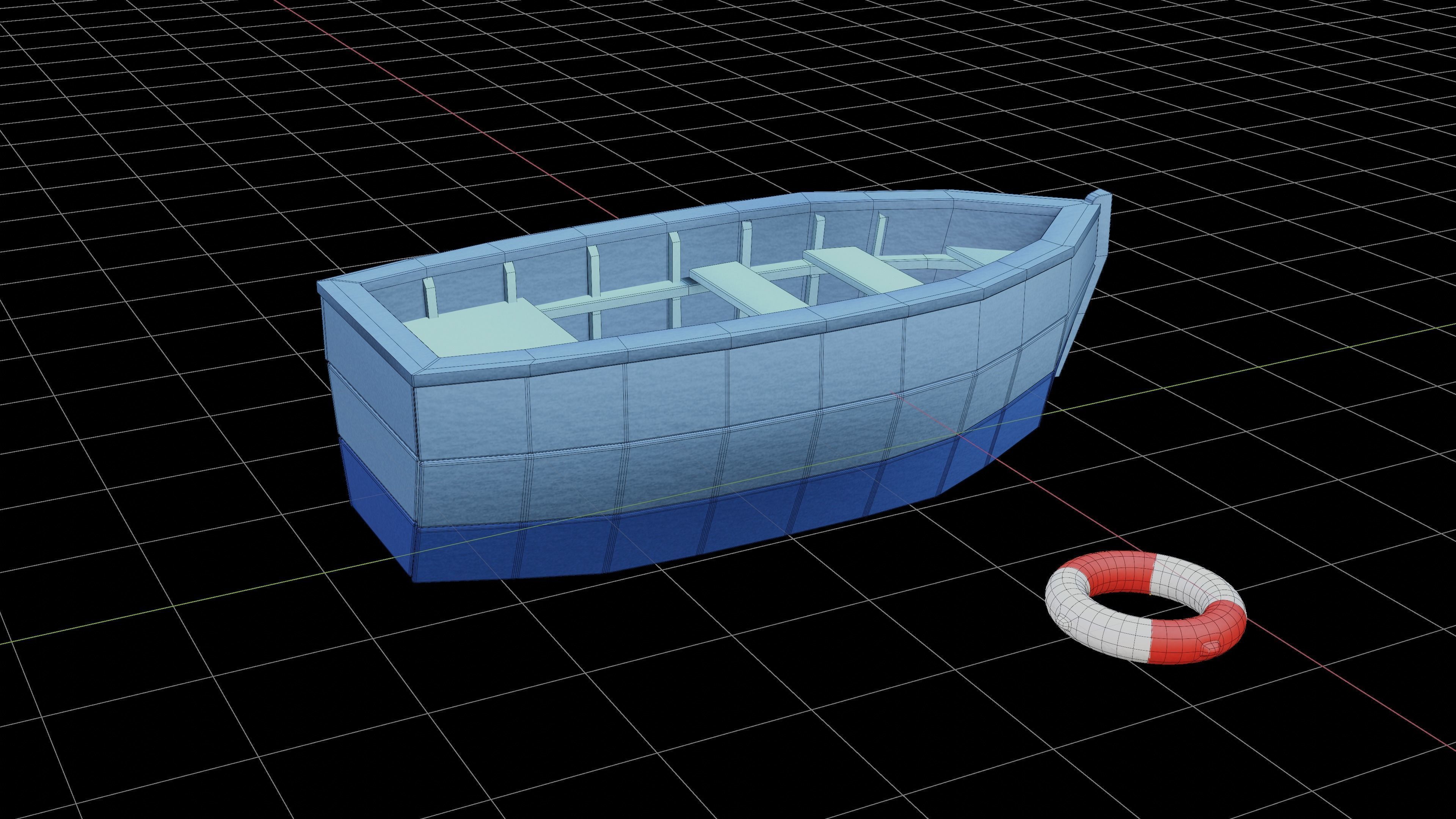Cartoon boat Free low-poly 3D model_6