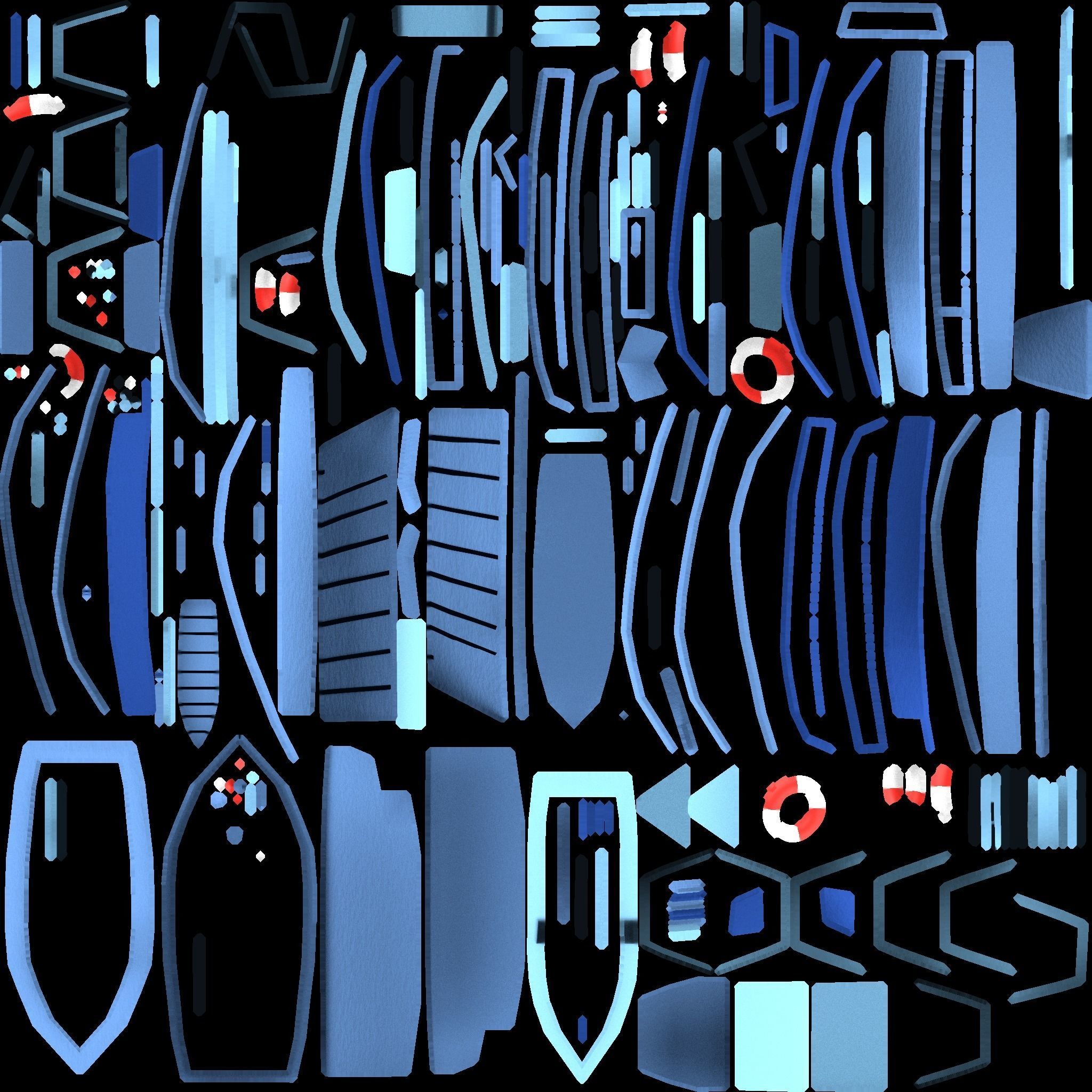 Cartoon boat Free low-poly 3D model_9