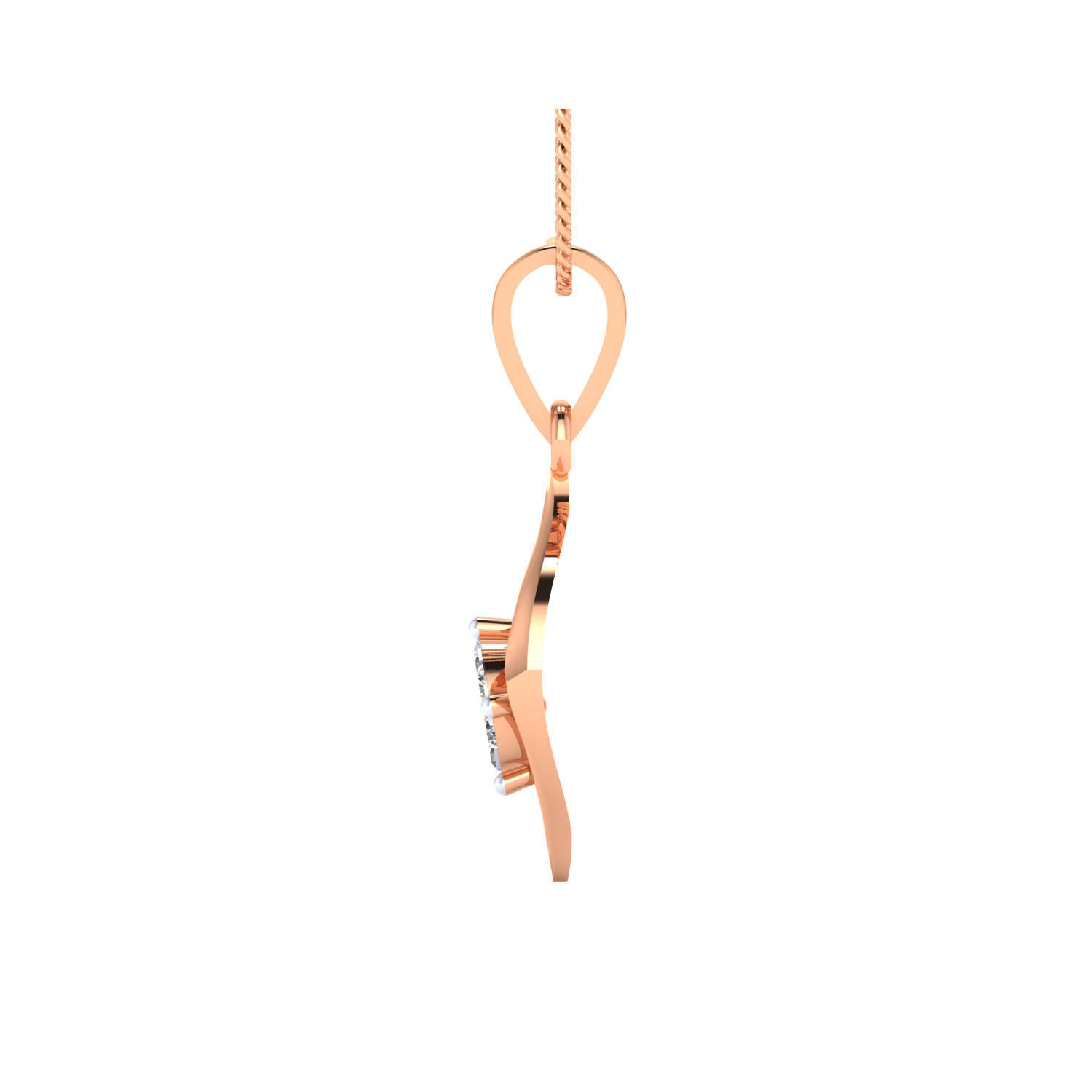 pendant-1039 rose gold pendant with diamonds 3D print model_5