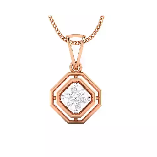 pendant-1038 rose gold pendant with diamond in middle