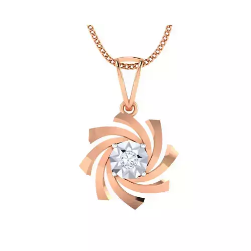 pendant-1034 rose gold pendant with diamond in center