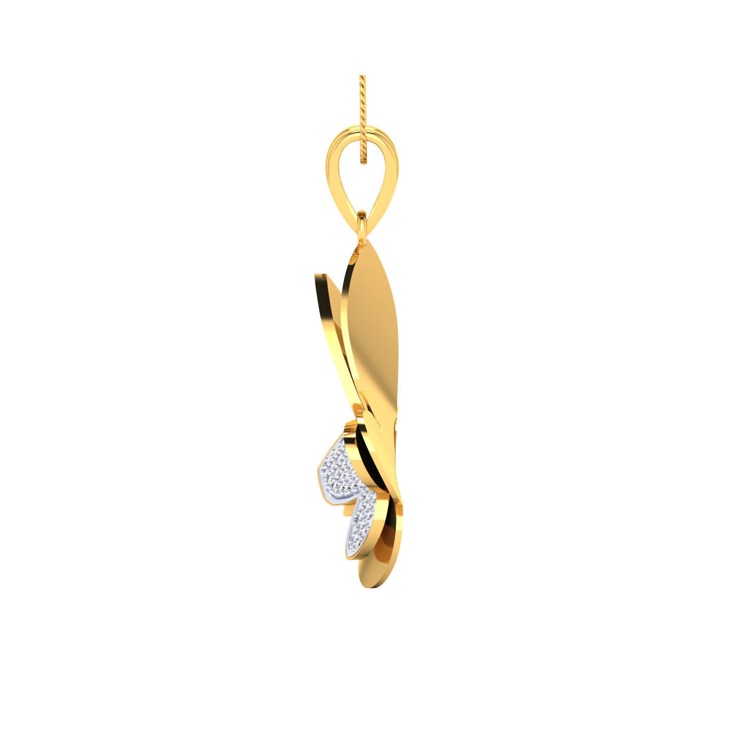 pendant-1095 2 rose gold pendant with diamonds 3D print model_5