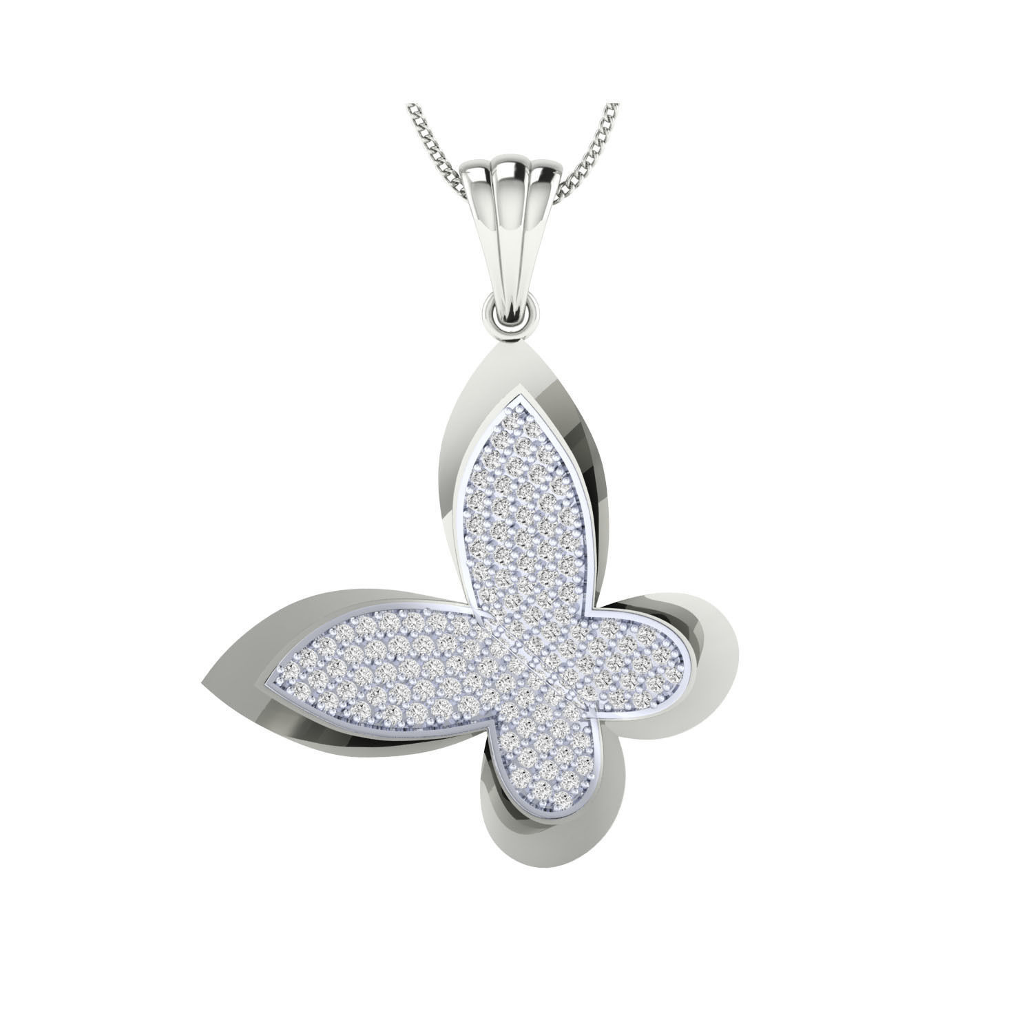 pendant-1095 2 rose gold pendant with diamonds 3D print model_7