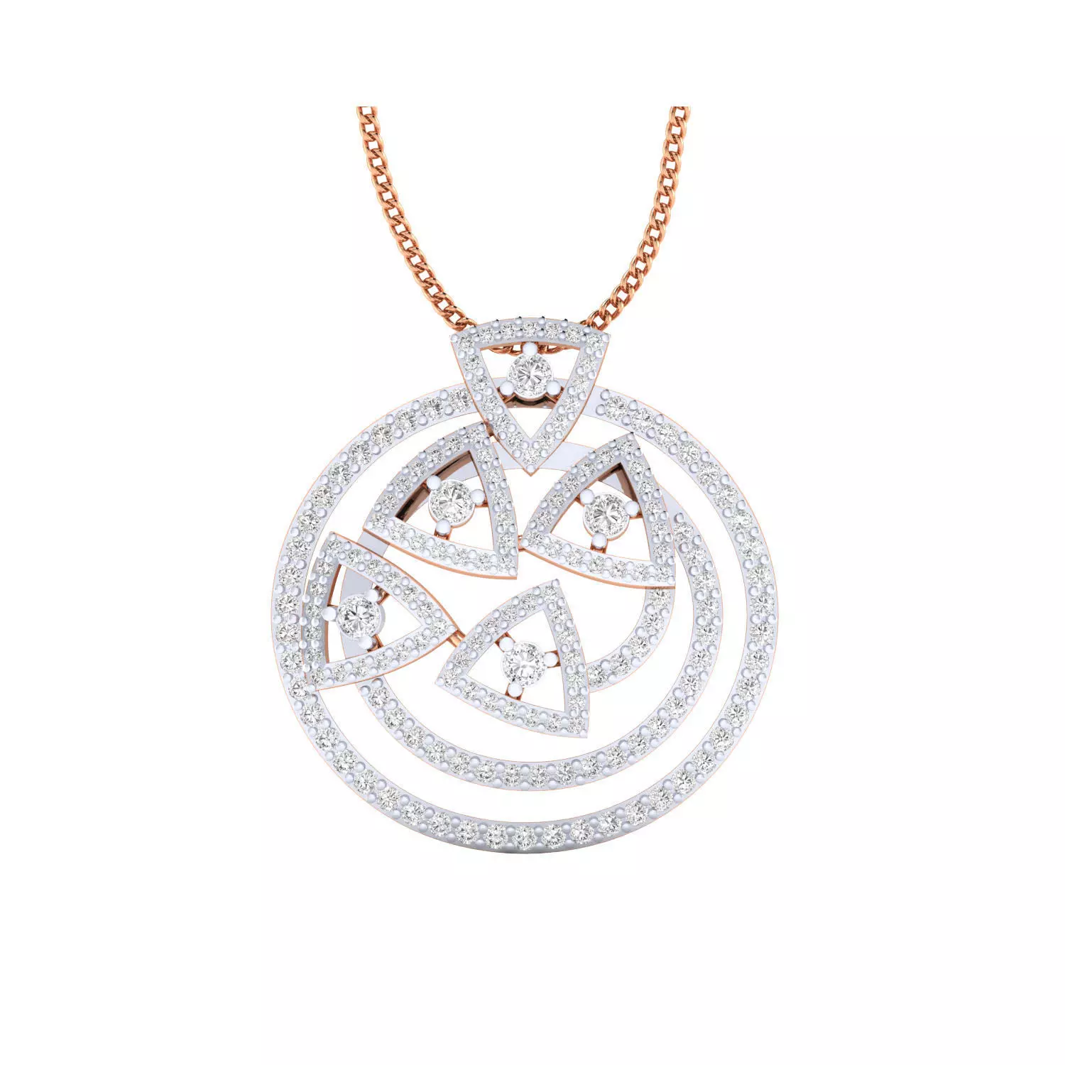 pendant-1091 pendant with diamonds in shape of circle 3D print model