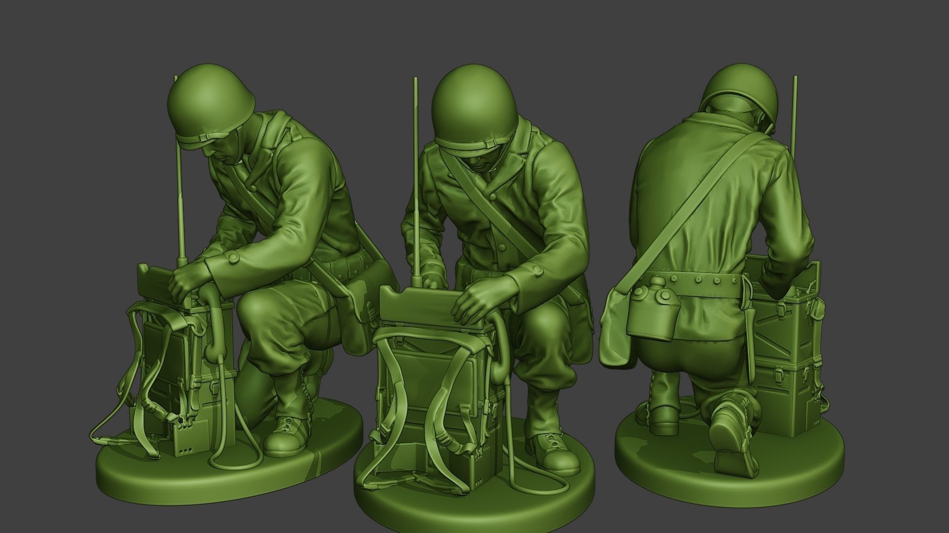 American engineer soldiers ww2 A9 Pack 3D Model Collection_7