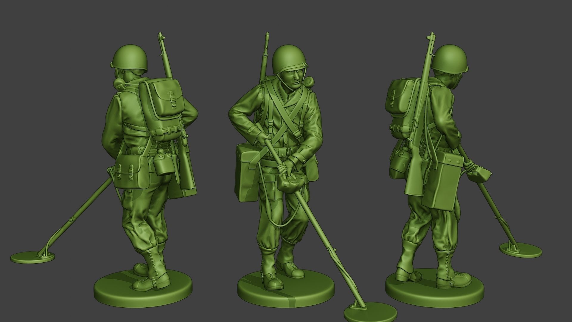 American engineer soldiers ww2 A9 Pack 3D Model Collection_10