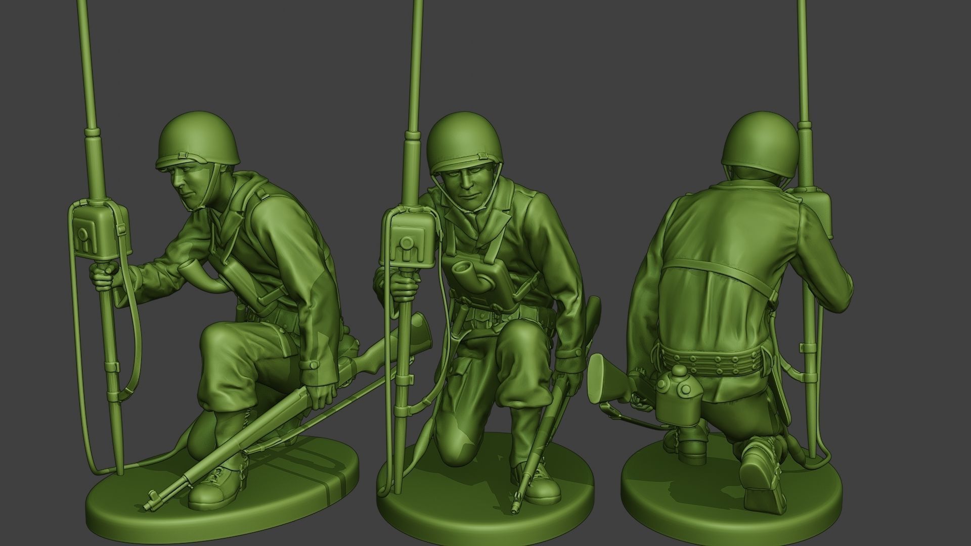 American engineer soldiers ww2 A9 Pack 3D Model Collection_8