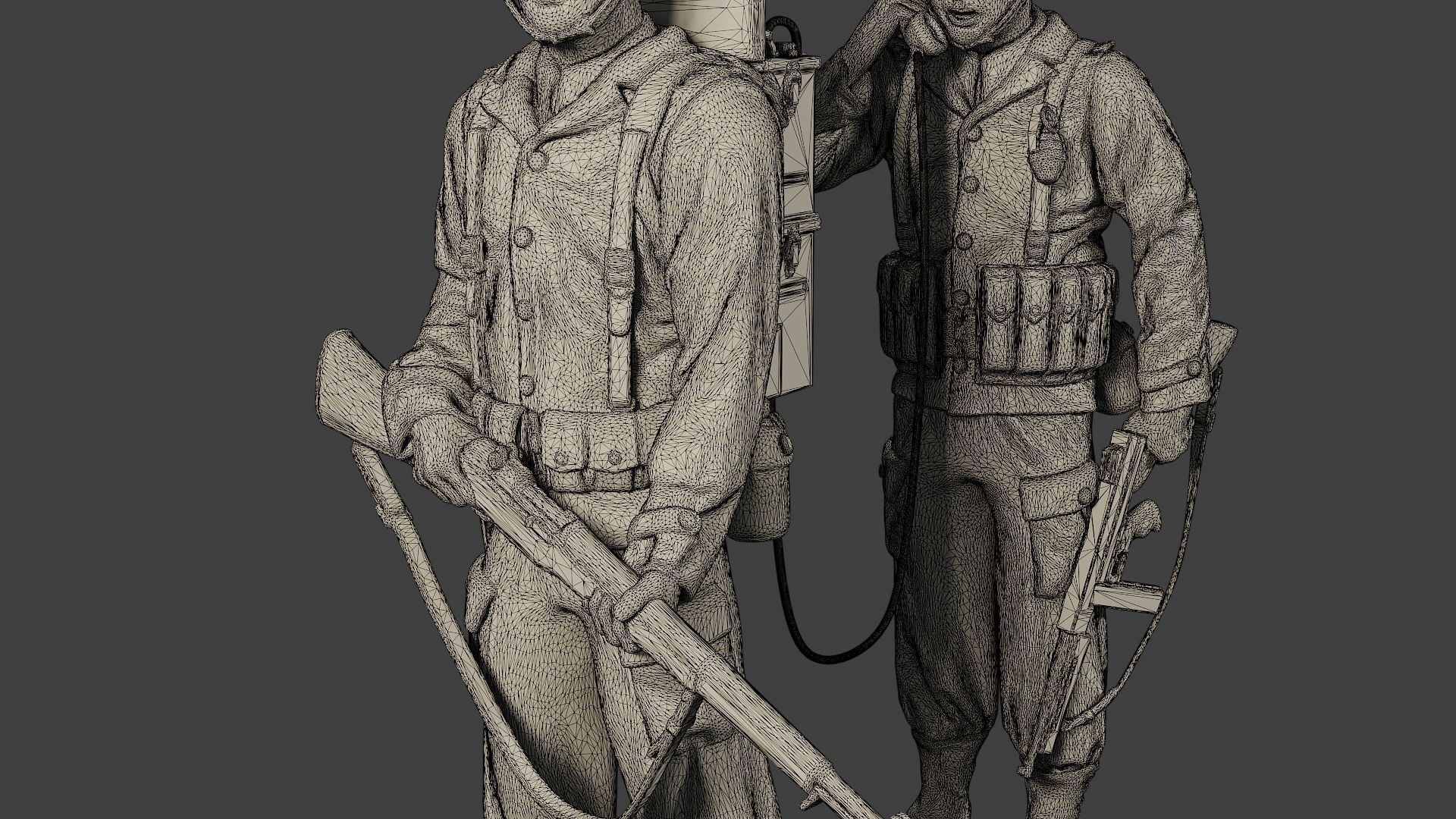 American engineer soldiers ww2 A9 Pack 3D Model Collection_29