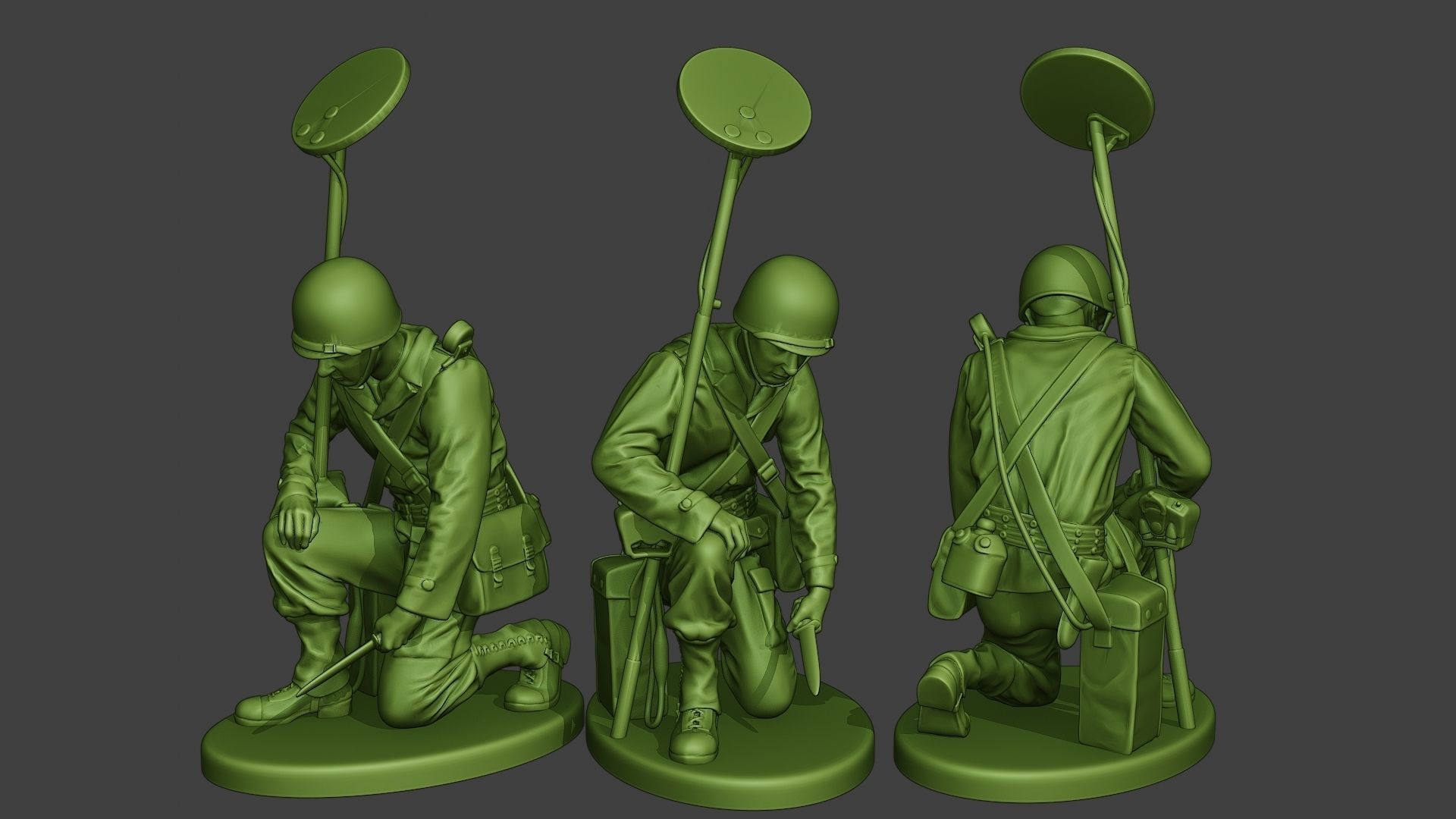American engineer soldiers ww2 A9 Pack 3D Model Collection_4