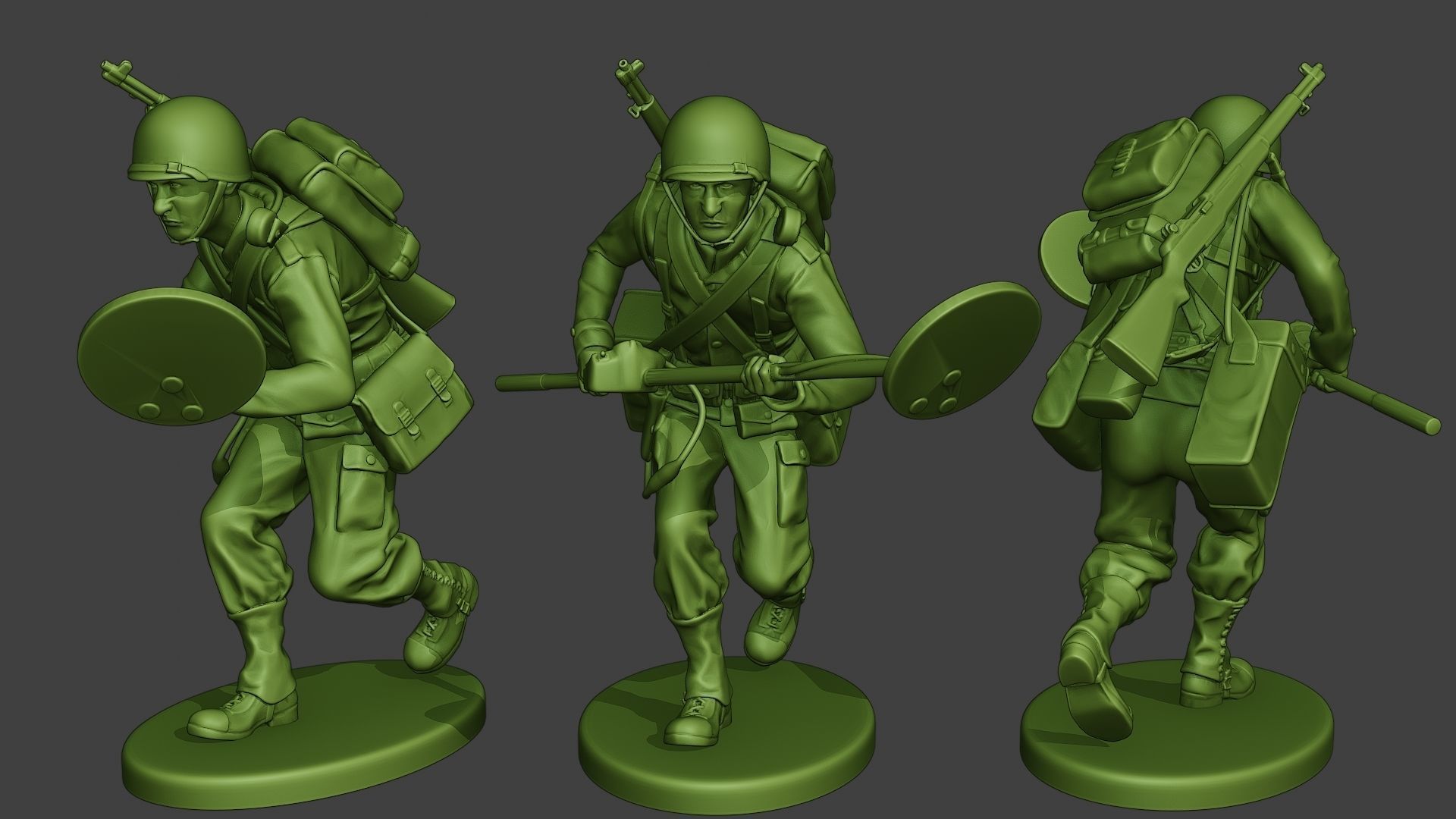 American engineer soldiers ww2 A9 Pack 3D Model Collection_3