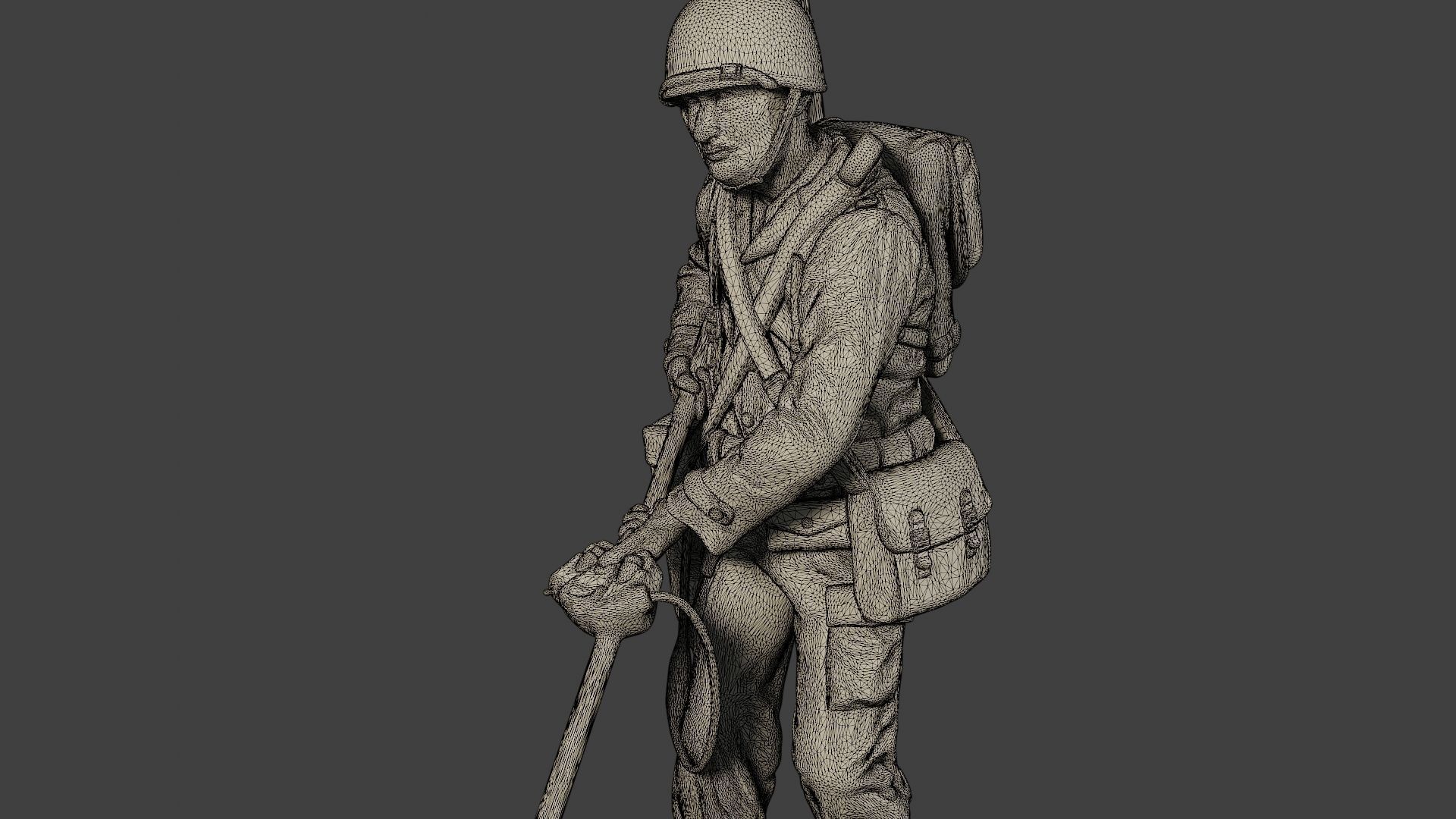 American engineer soldiers ww2 A9 Pack 3D Model Collection_30