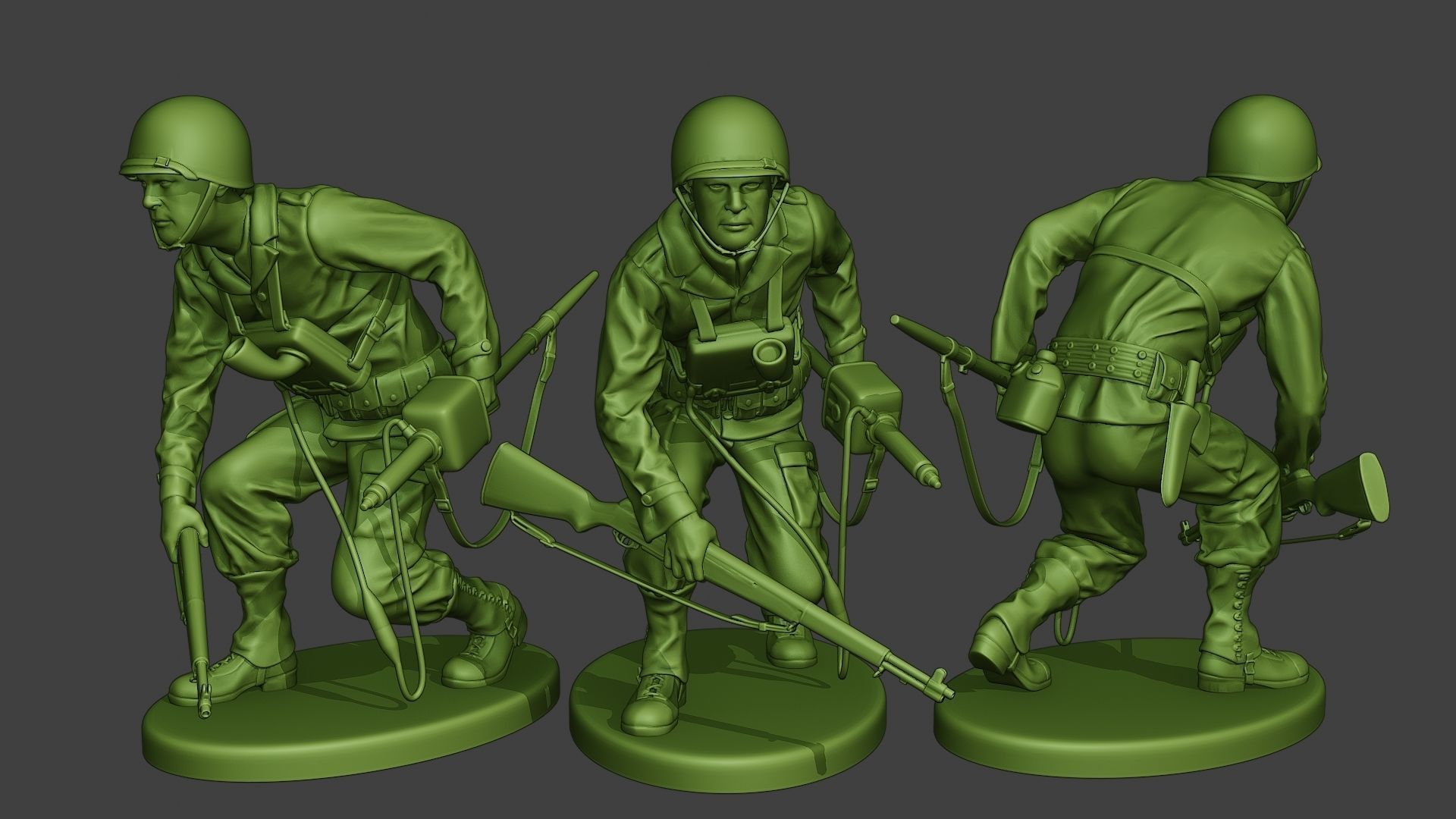 American engineer soldiers ww2 A9 Pack 3D Model Collection_5