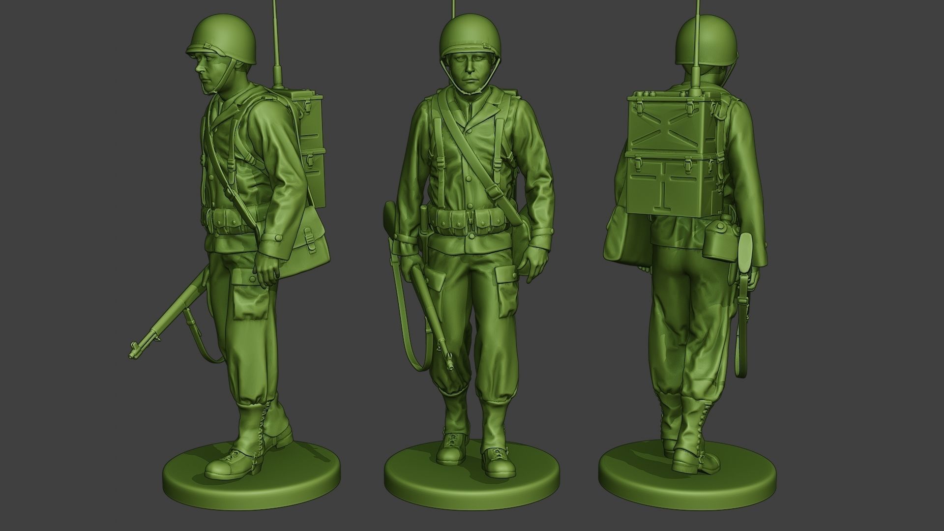 American engineer soldiers ww2 A9 Pack 3D Model Collection_2