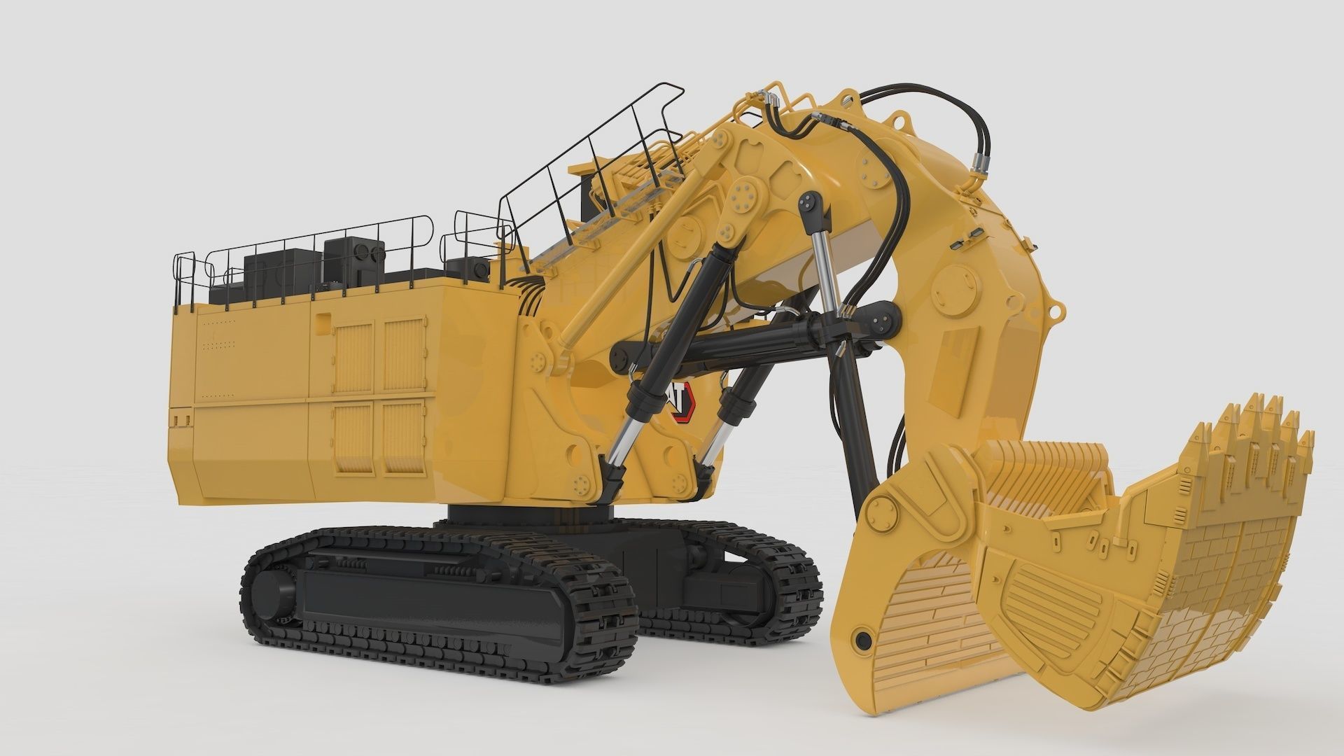 Mining Excavator and Truck 2 3D Model Collection_10