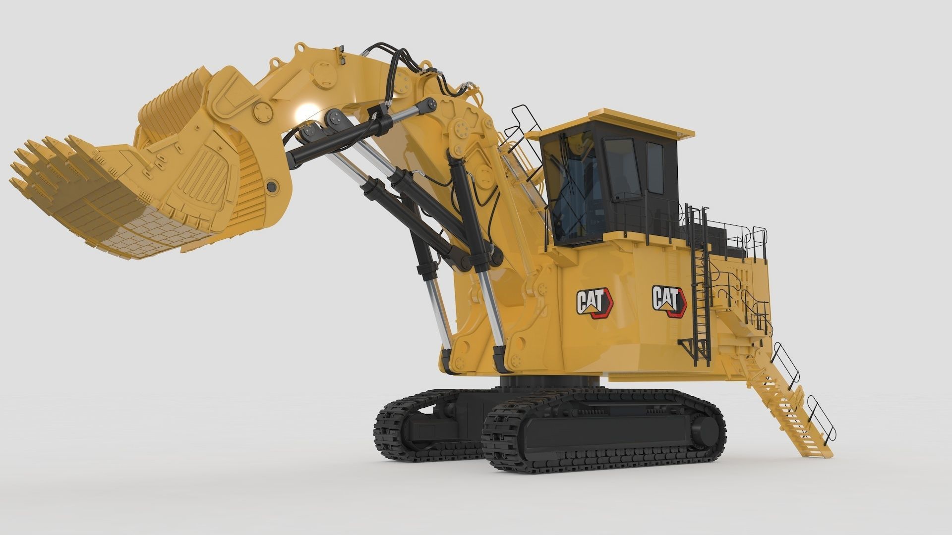 Mining Excavator and Truck 2 3D Model Collection_9