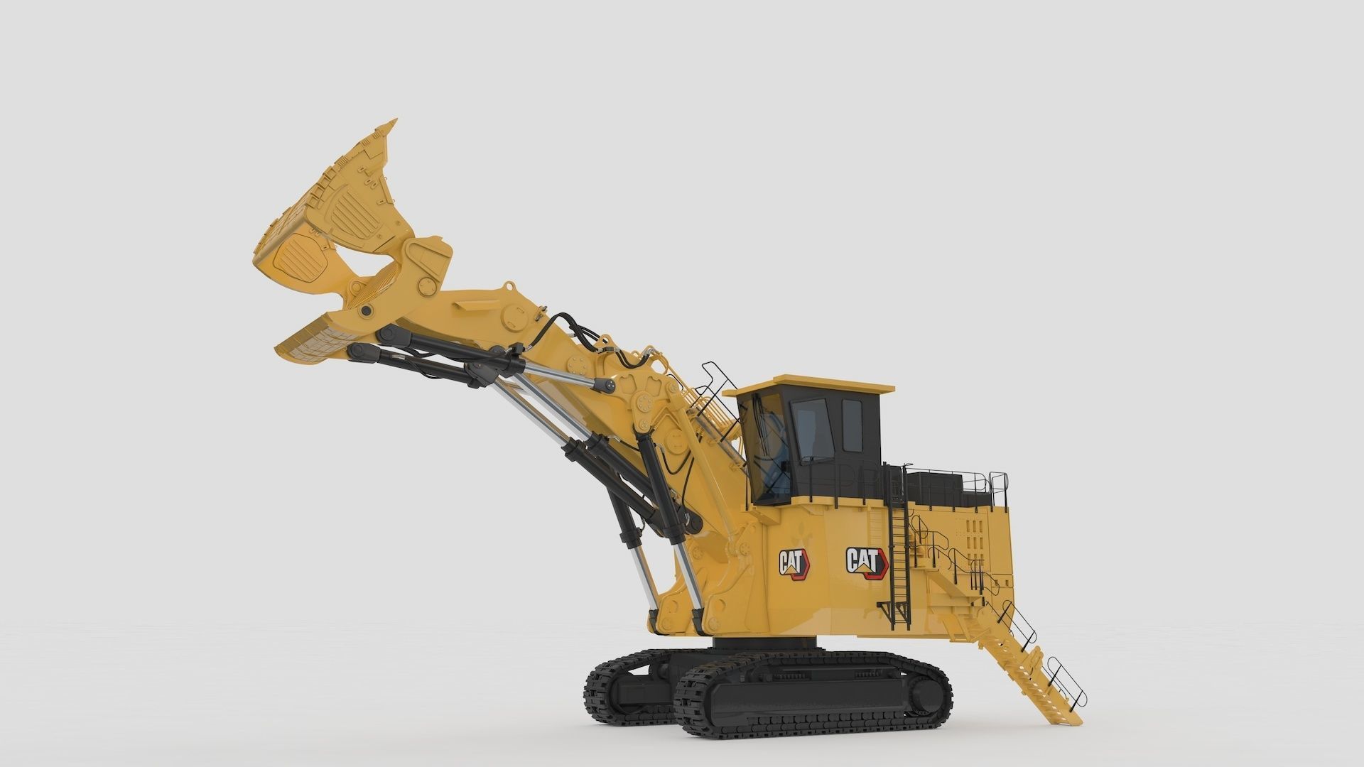 Mining Excavator and Truck 2 3D Model Collection_4