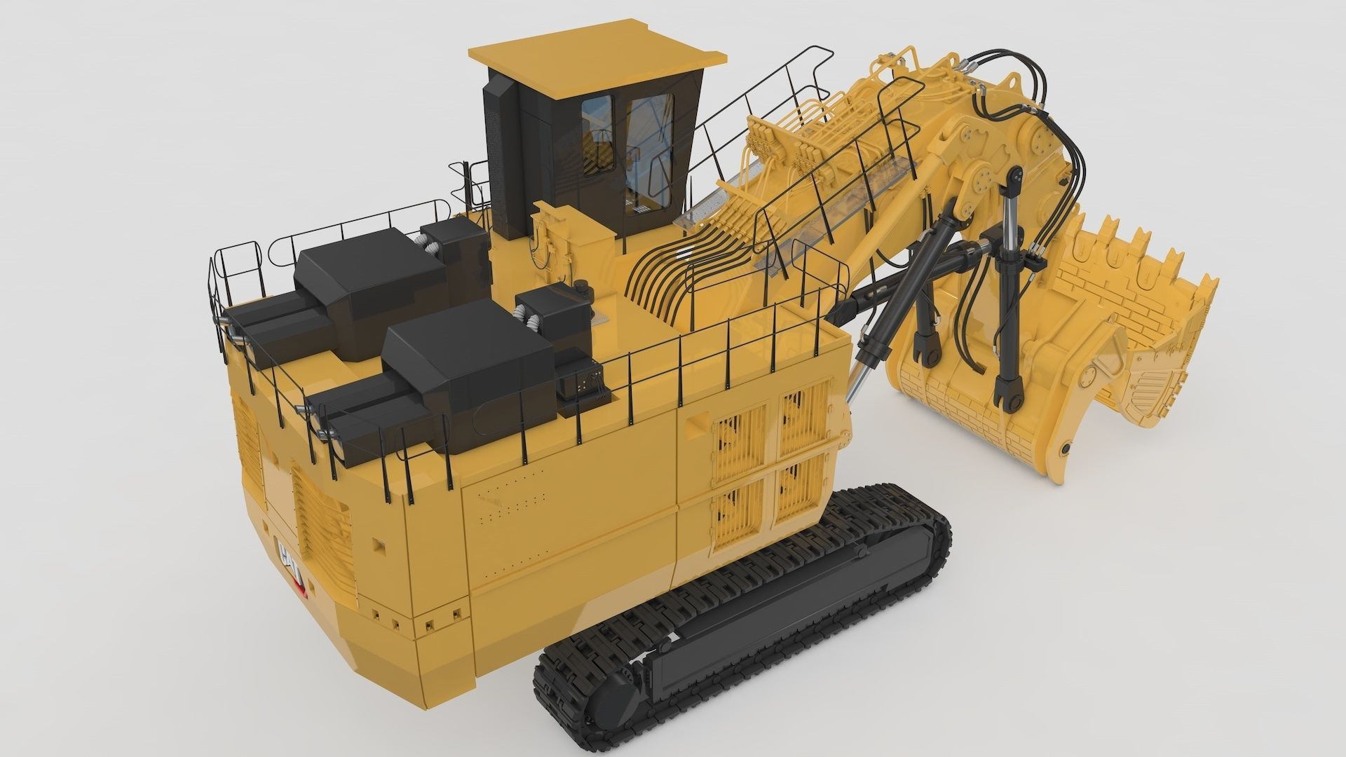 Mining Excavator and Truck 2 3D Model Collection_7