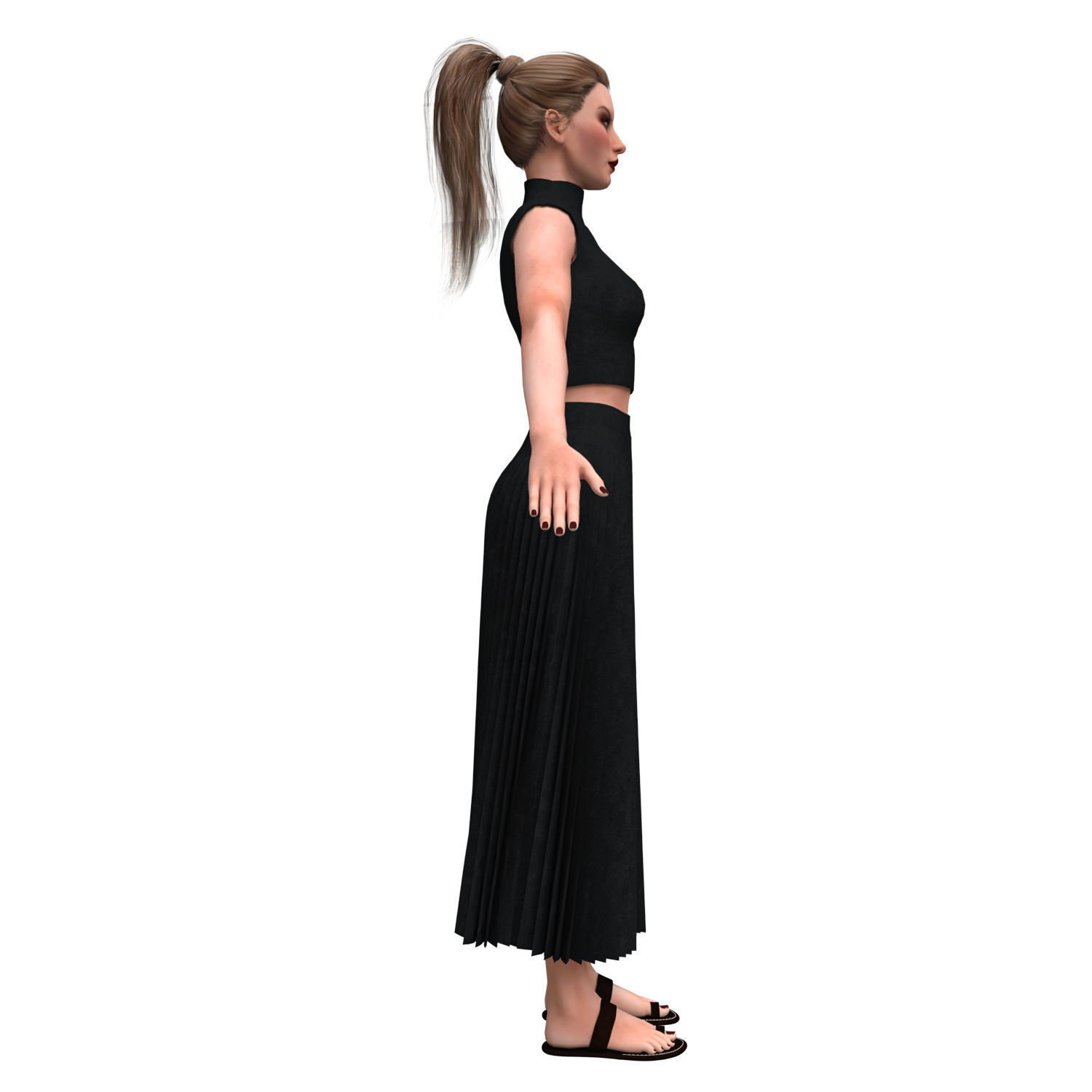 3d realistic female character 3D model_8