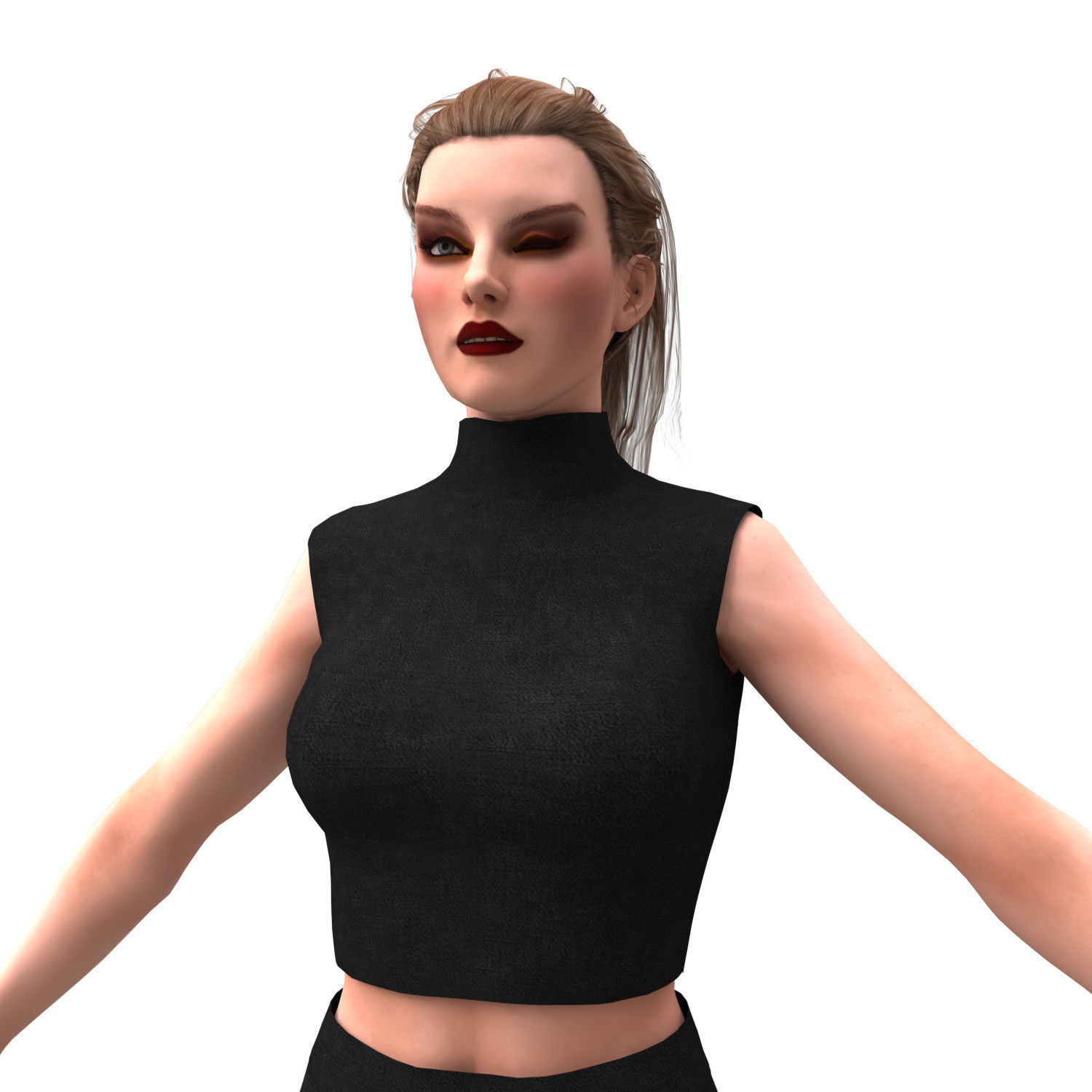 3d realistic female character 3D model_11