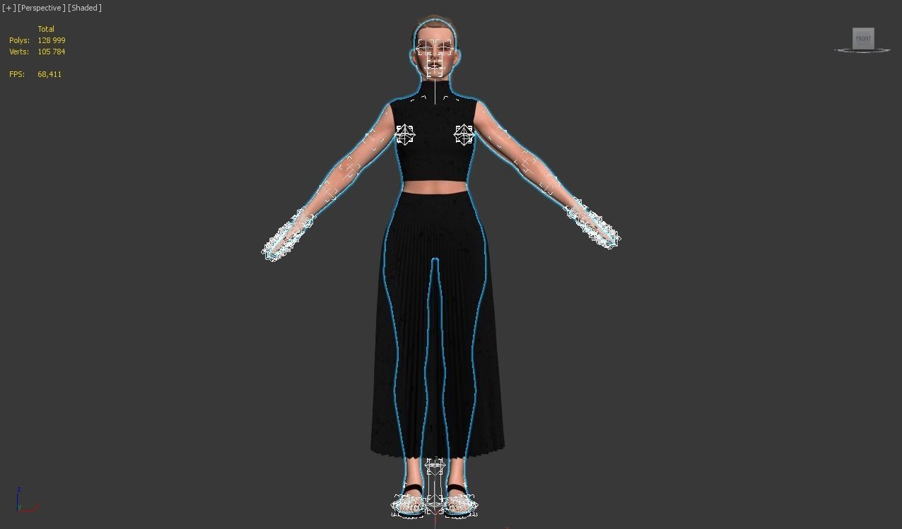 3d realistic female character 3D model_14