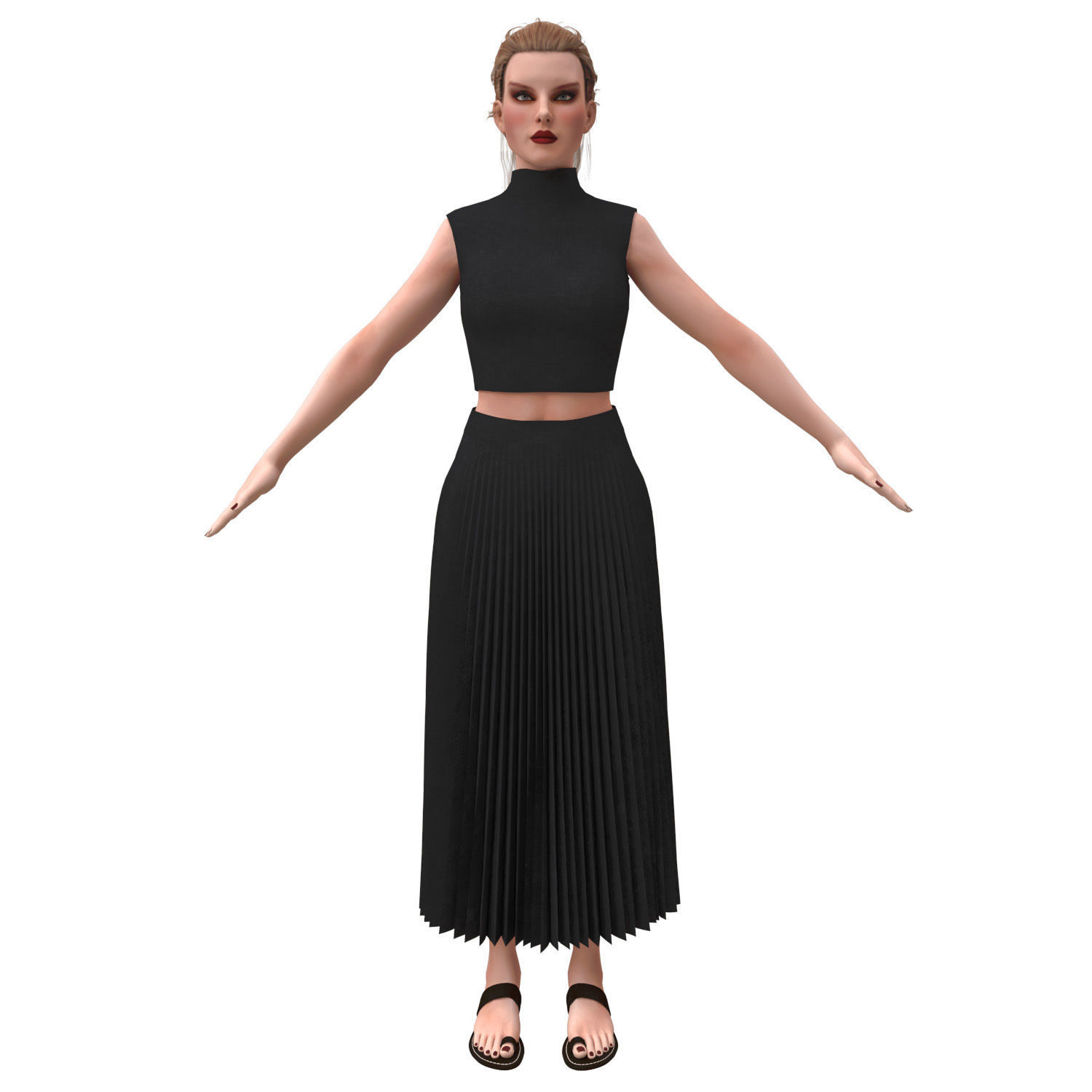 3d realistic female character 3D model_1