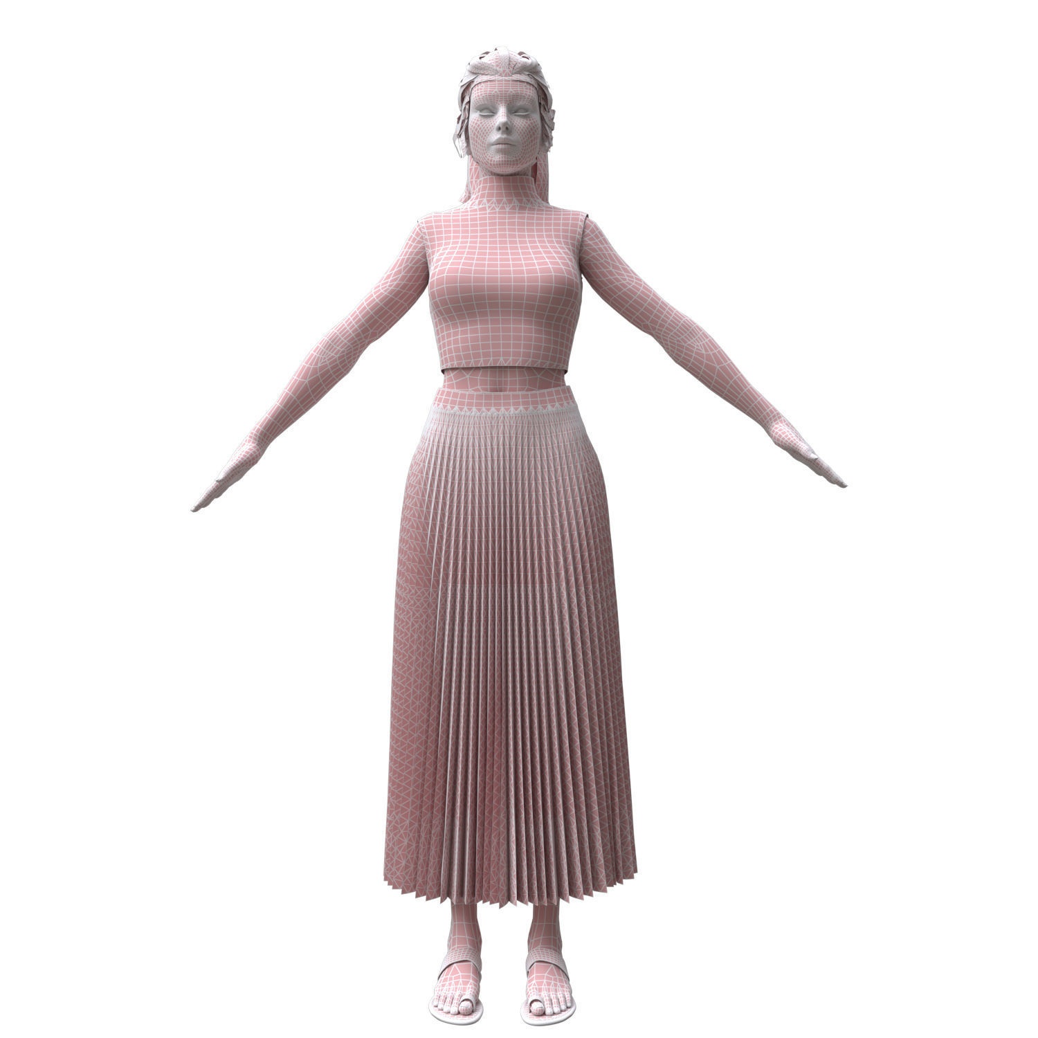 3d realistic female character 3D model_13