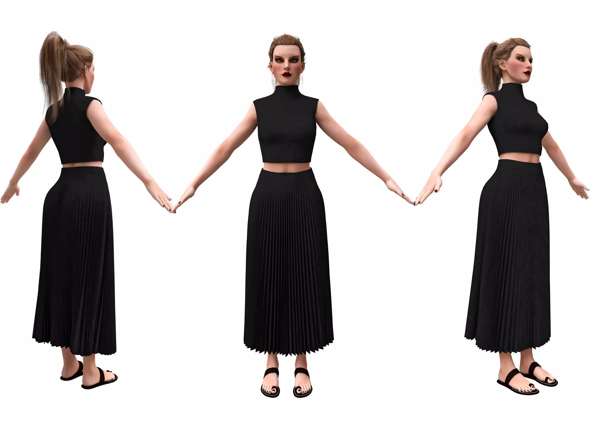 3d realistic female character 3D model_0