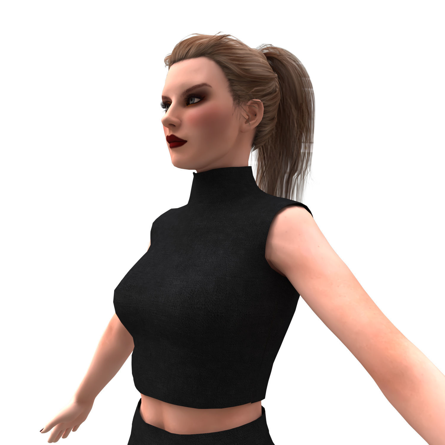 3d realistic female character 3D model_10