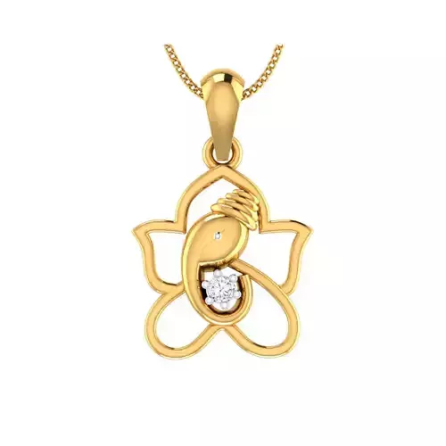 pendant-1065 rose gold pendant with diamond in center